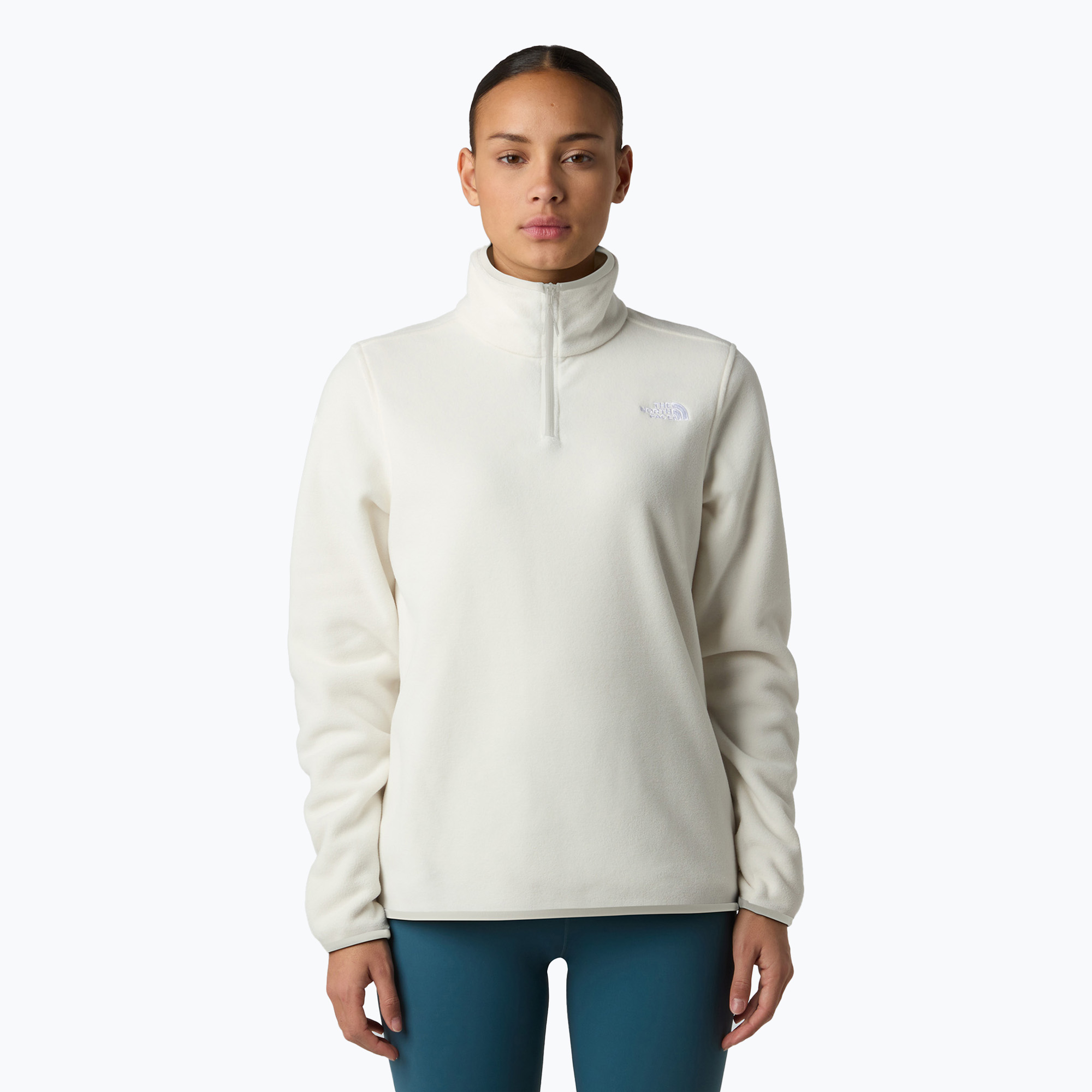 Bluza polarowa damska The North Face Glacier Fleece 1/4 Zip white dune 