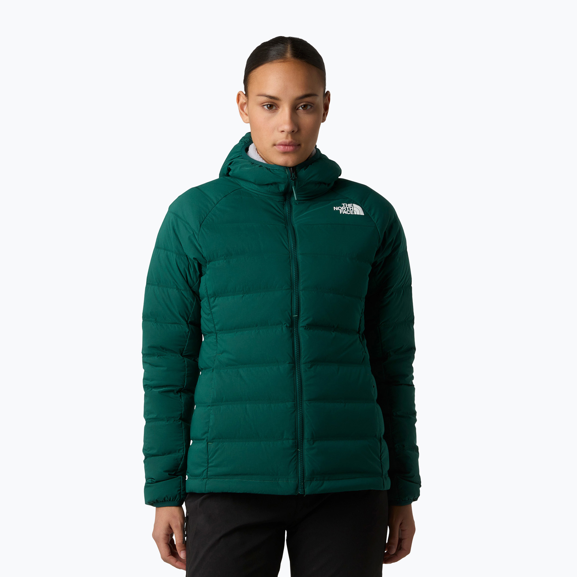 Kurtka puchowa damska The North Face Abseil Stretch Down Hoodie hunter green 