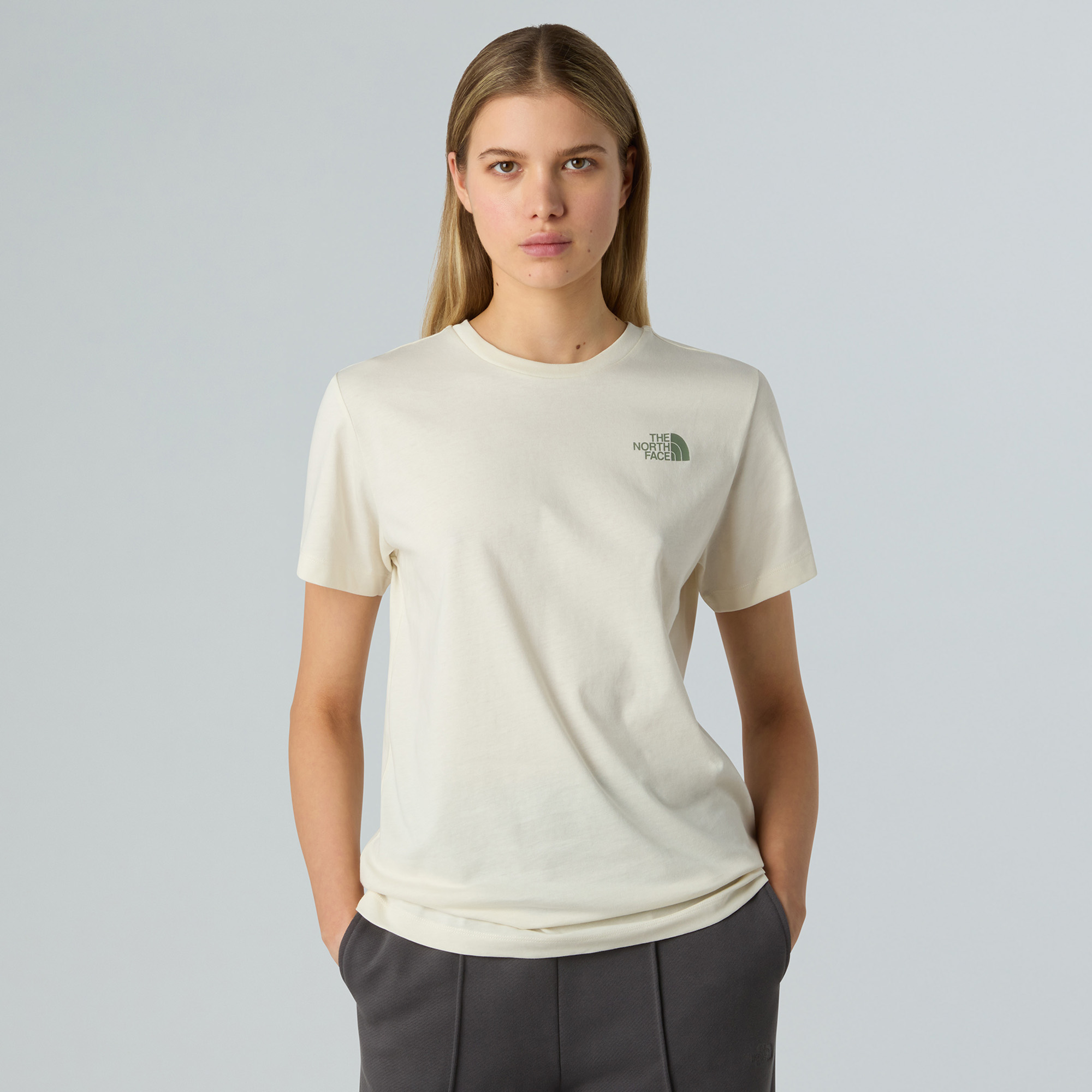 Koszulka damska The North Face Box Nse Relaxed white dune/slate moss 