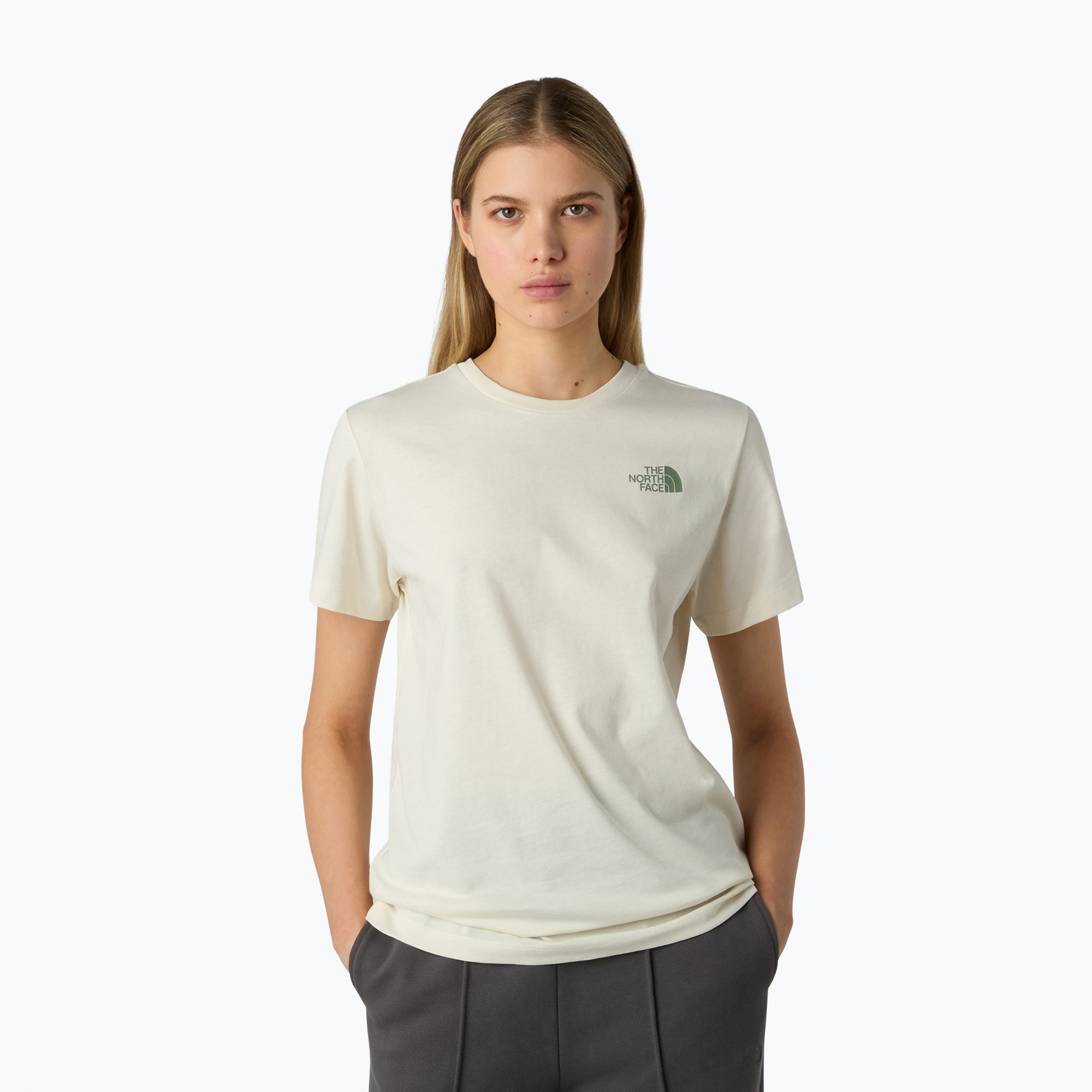 Koszulka damska The North Face Box Nse Relaxed white dune/slate moss 