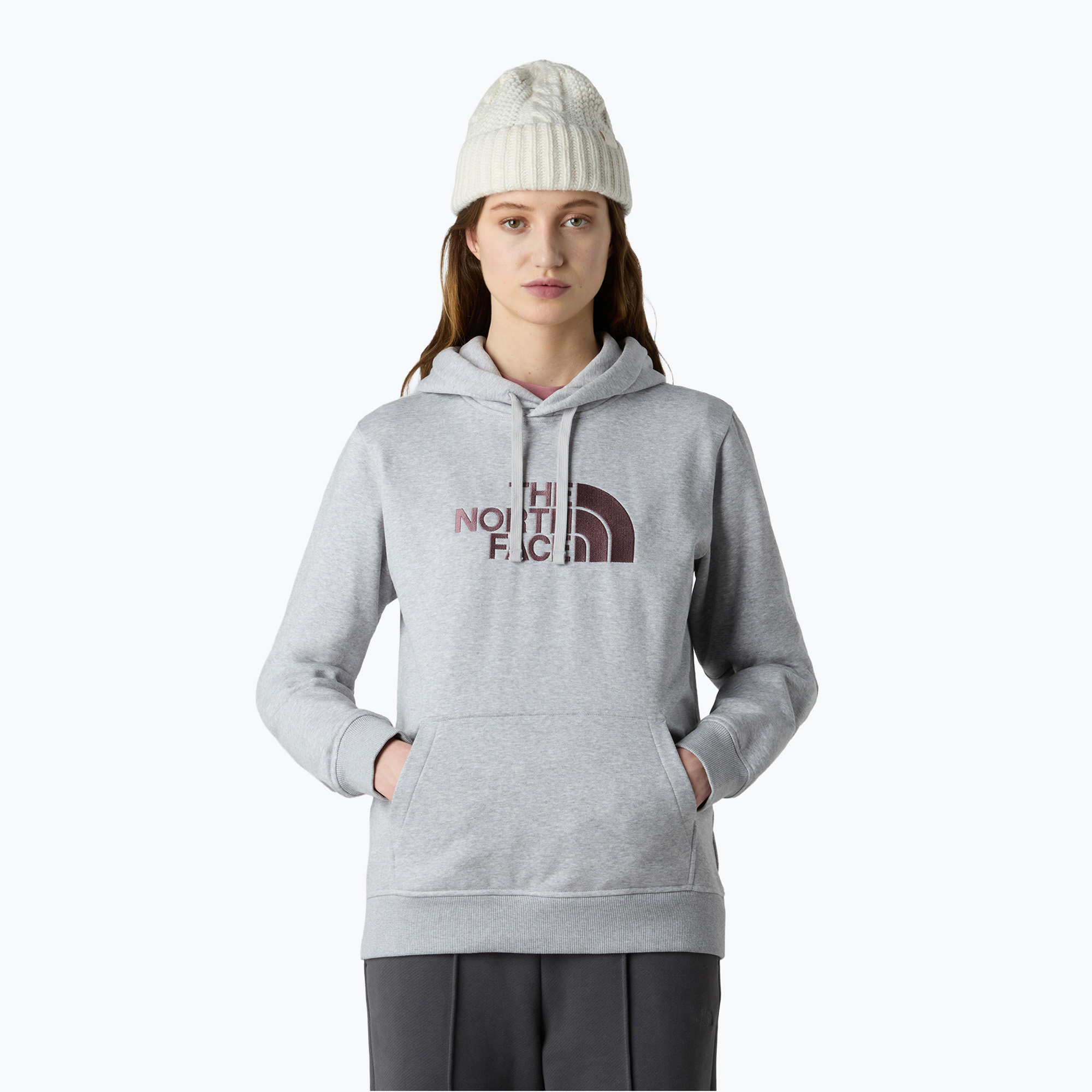 Bluza damska The North Face Drew Peak Pullover Hoodie lightgreyheather/tawnyquartz 