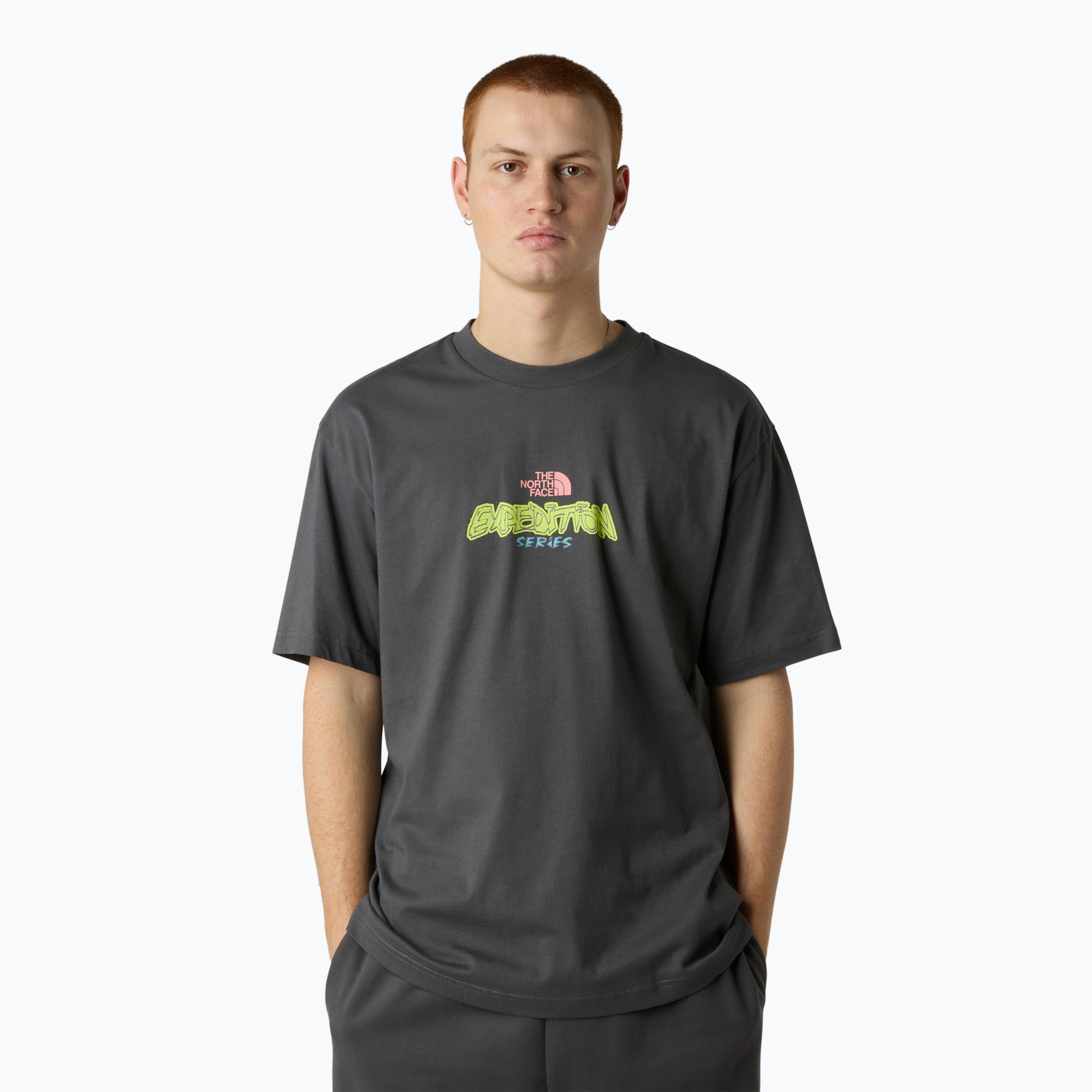 Koszulka męska The North Face Expedition Celebration Oversized anthracite grey 