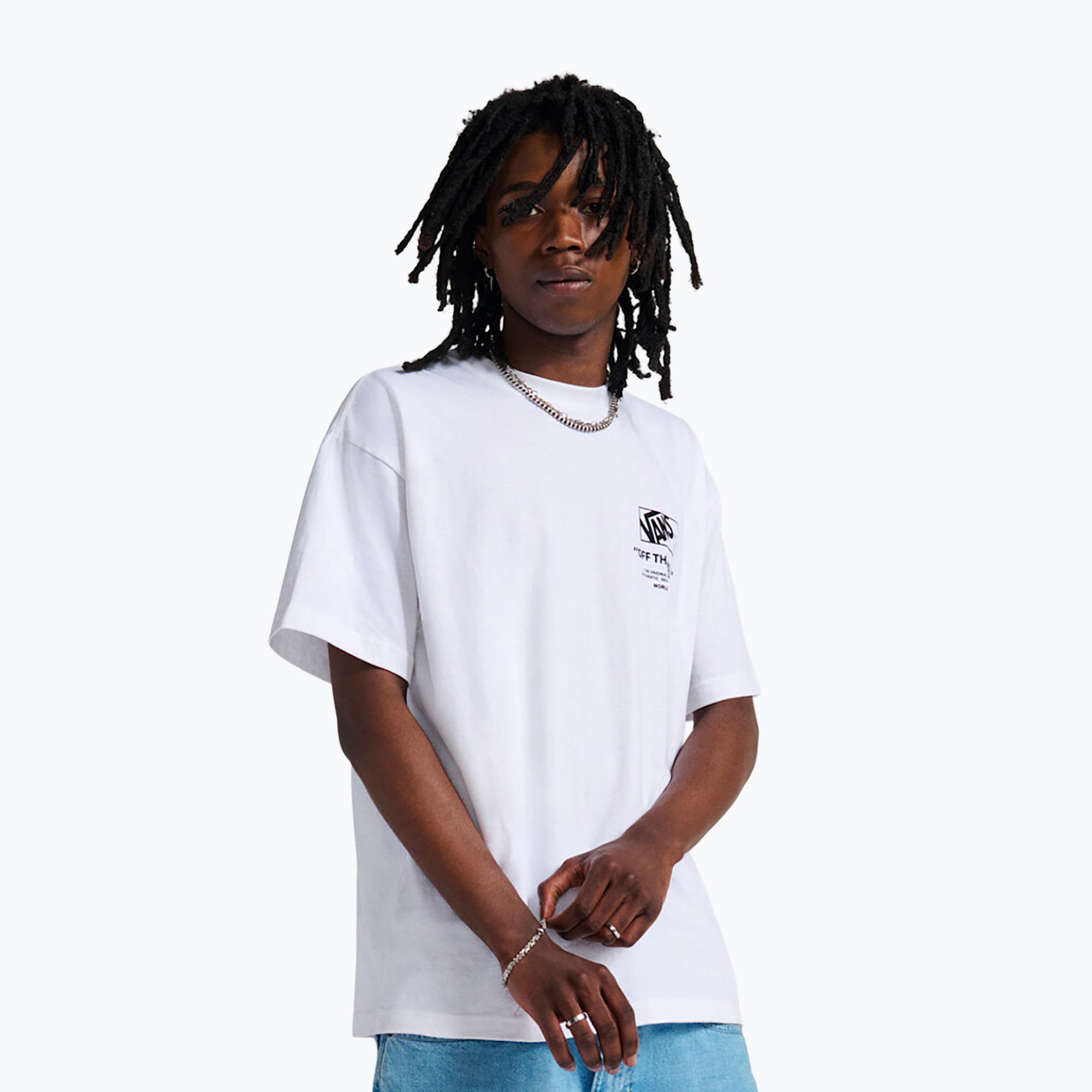 Мъжка тениска Vans Stacked Hi Tee white