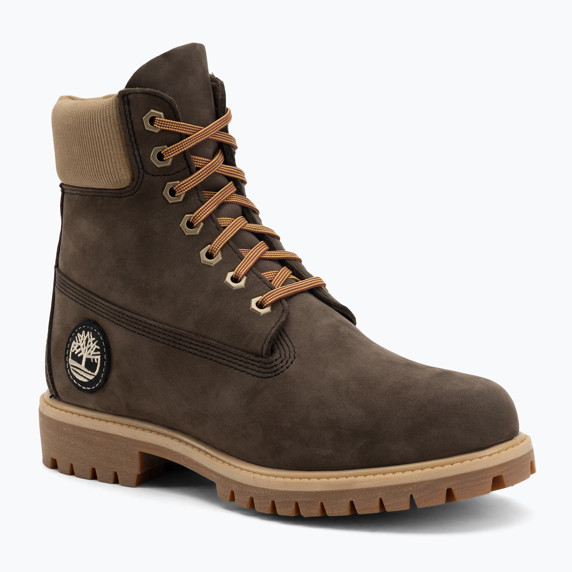 Buty męskie Timberland Premium 6 Inch Lace Up Waterproof dark brown nubuck/olive 
