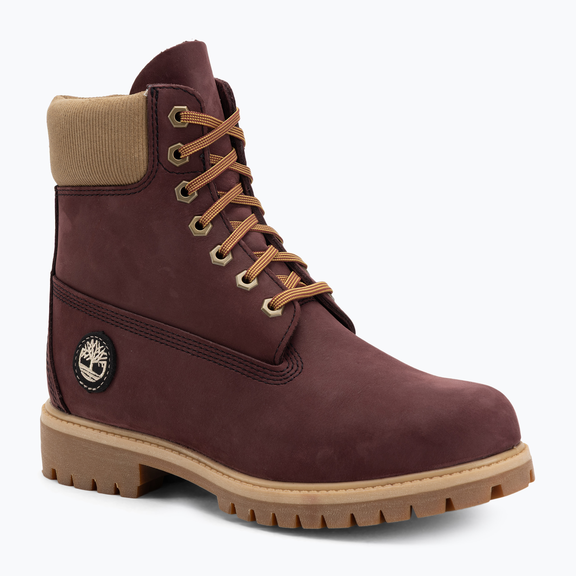 Buty męskie Timberland Premium 6 Inch Lace Up Waterproof burgundy nubuck