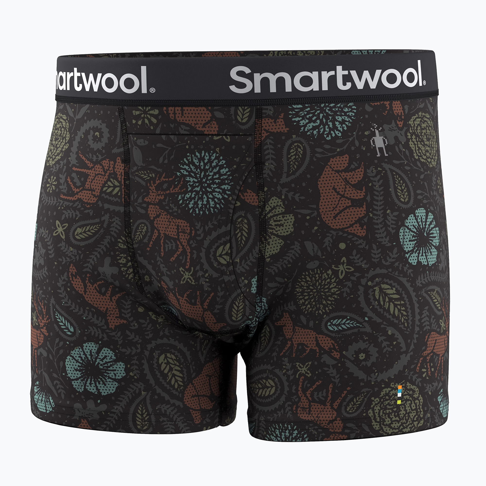 Мъжки термоактивни боксерки Smartwool Merino Print Boxer Brief Boxed black paisley