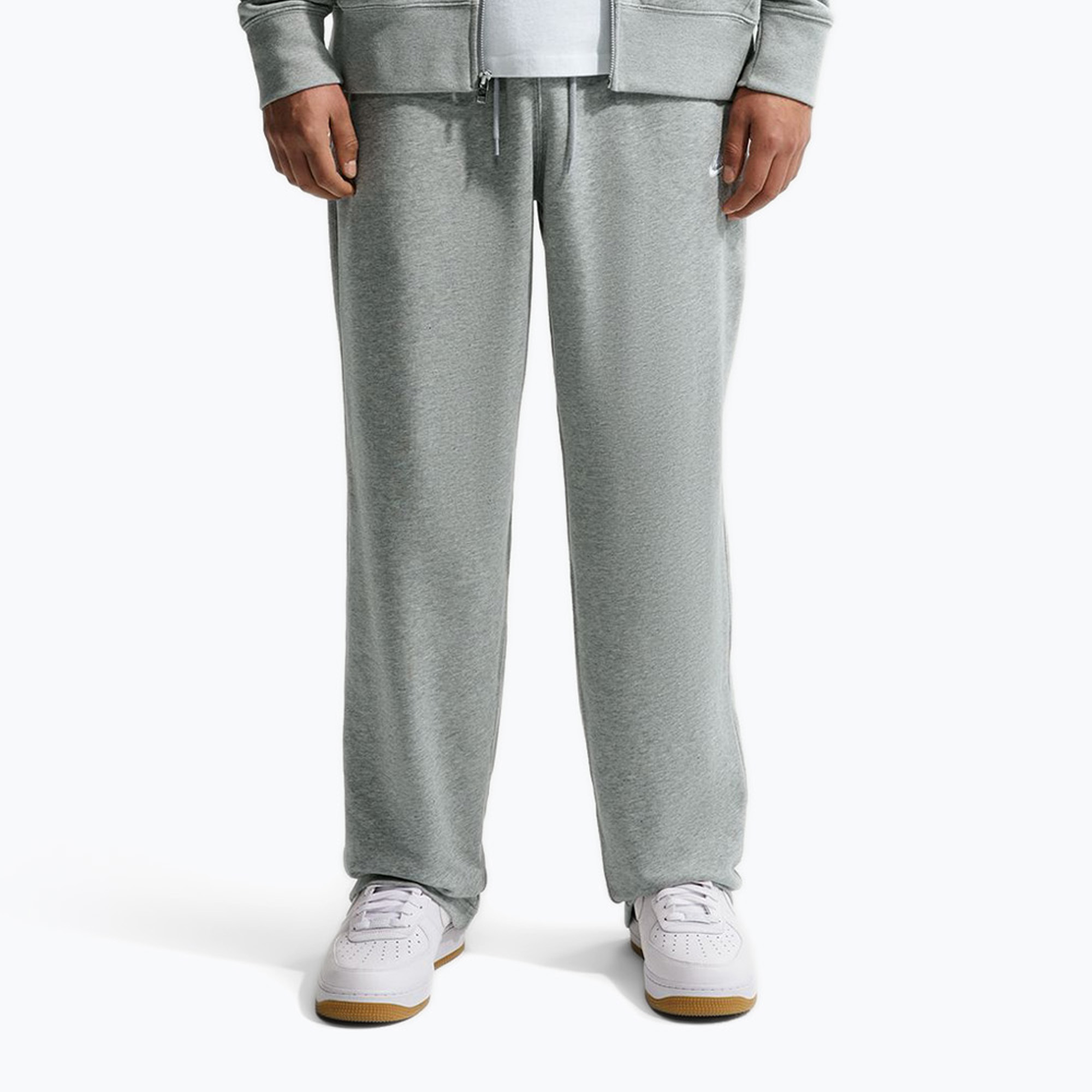 Мъжки панталони за бягане Nike Club dark grey heather/light smoke grey/white