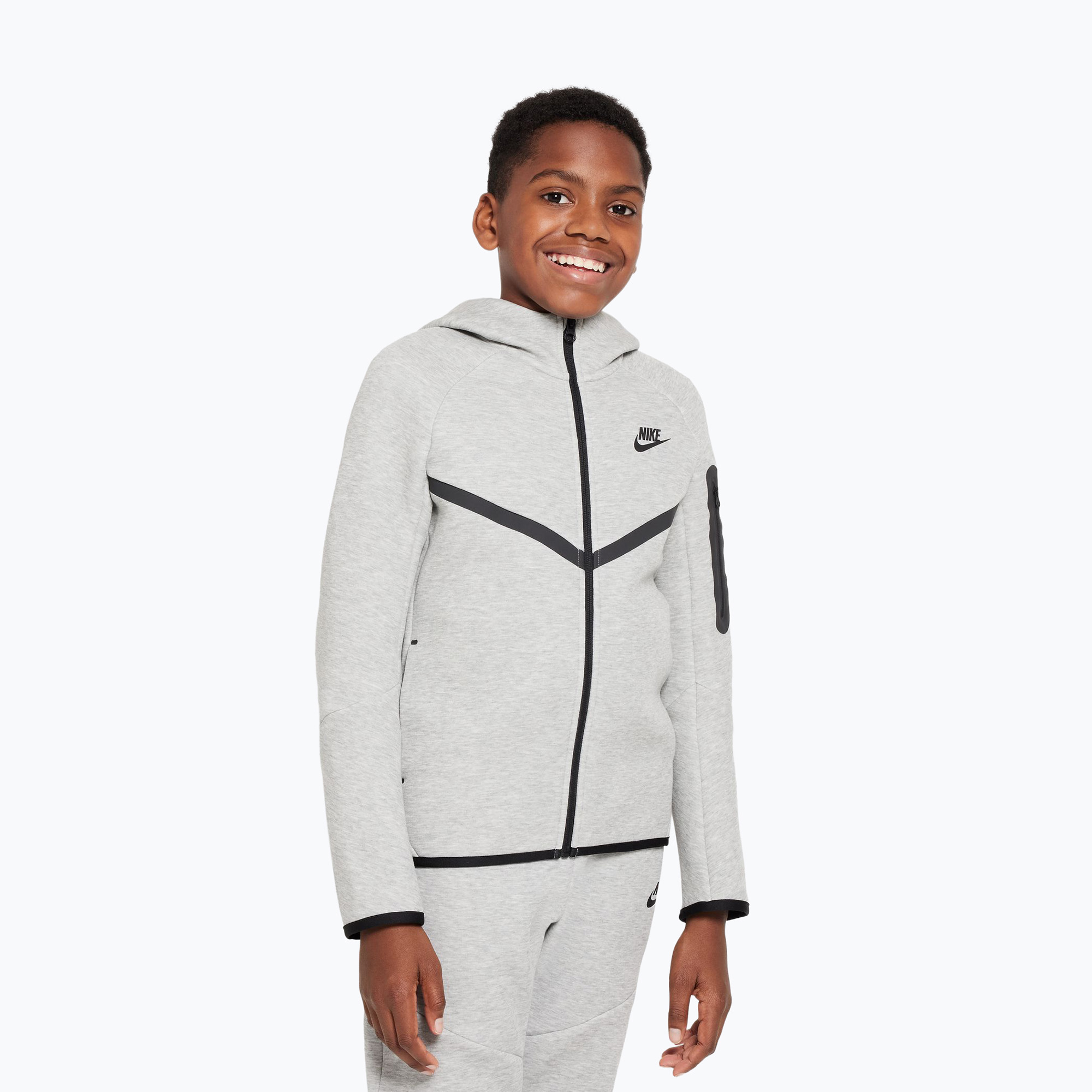 Детски суитшърт Nike Sportswear Tech Fleece dark grey heather/black/black