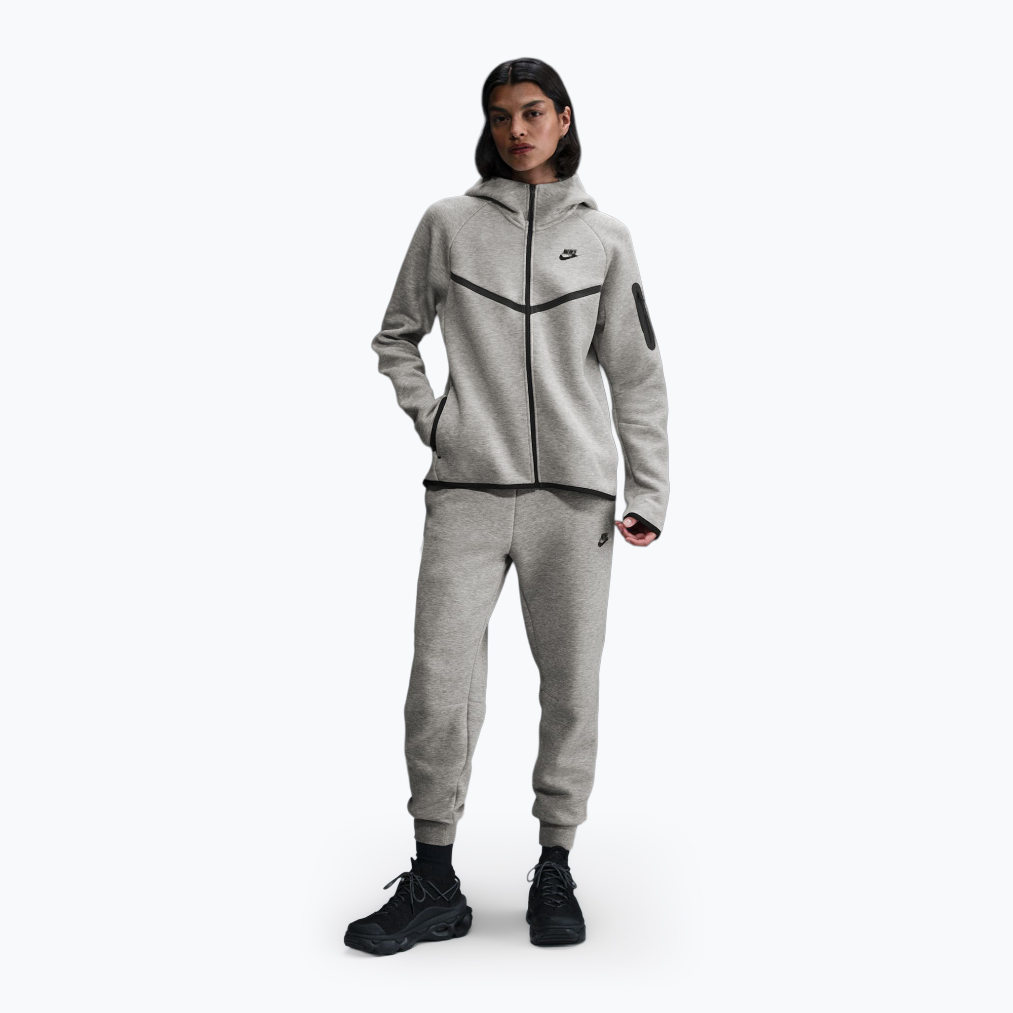 Bluza damska Nike Sportswear Tech Fleece Windrunner dark grey heather/black 