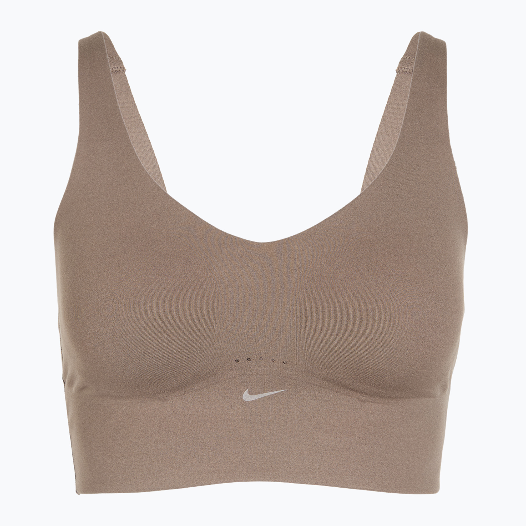 Biustonosz treningowy Nike Alate Medium Support Longline mink brown/white
