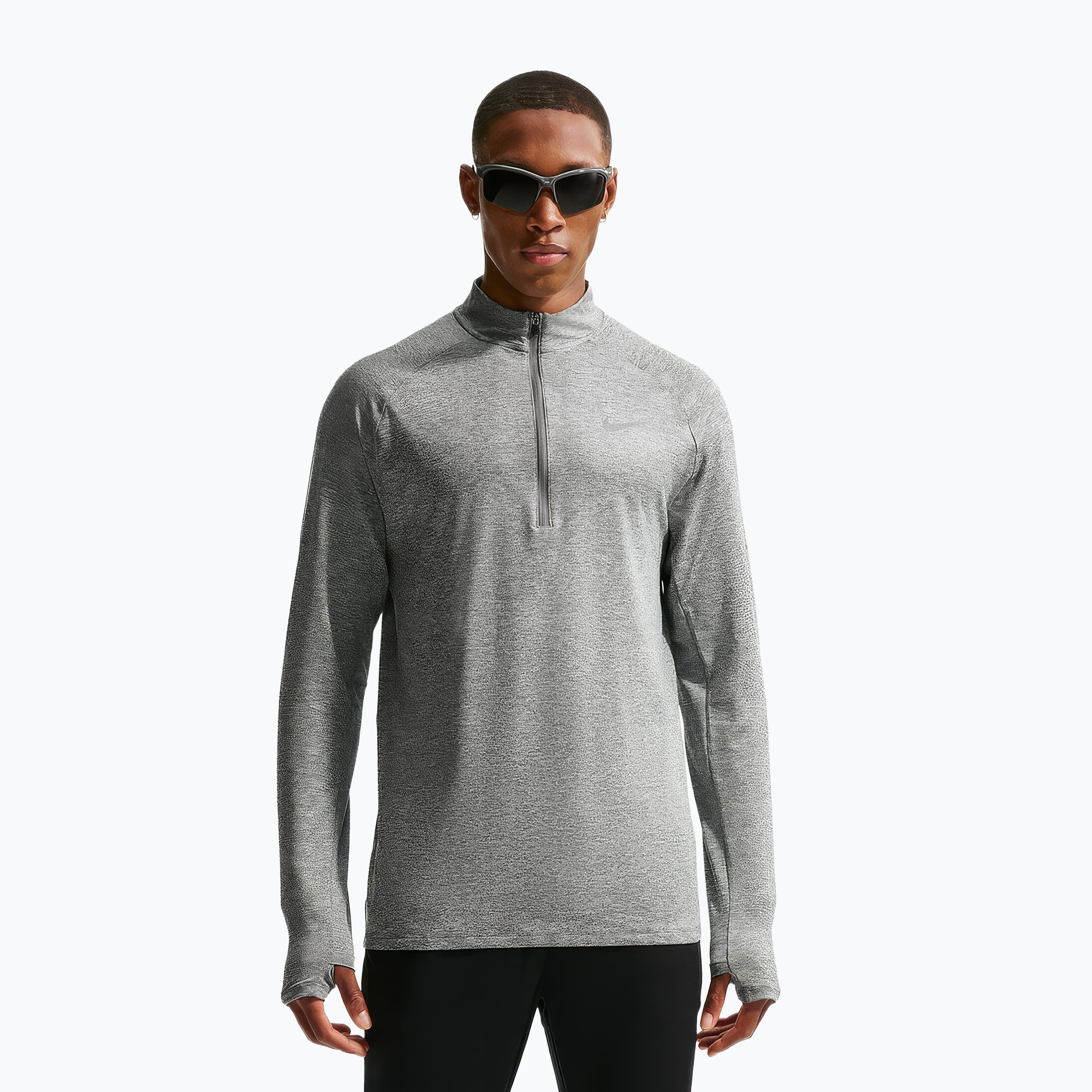 Мъжки суитшърт за бягане Nike Stride 1/4 Zip Dri-Fit smoke grey/heather