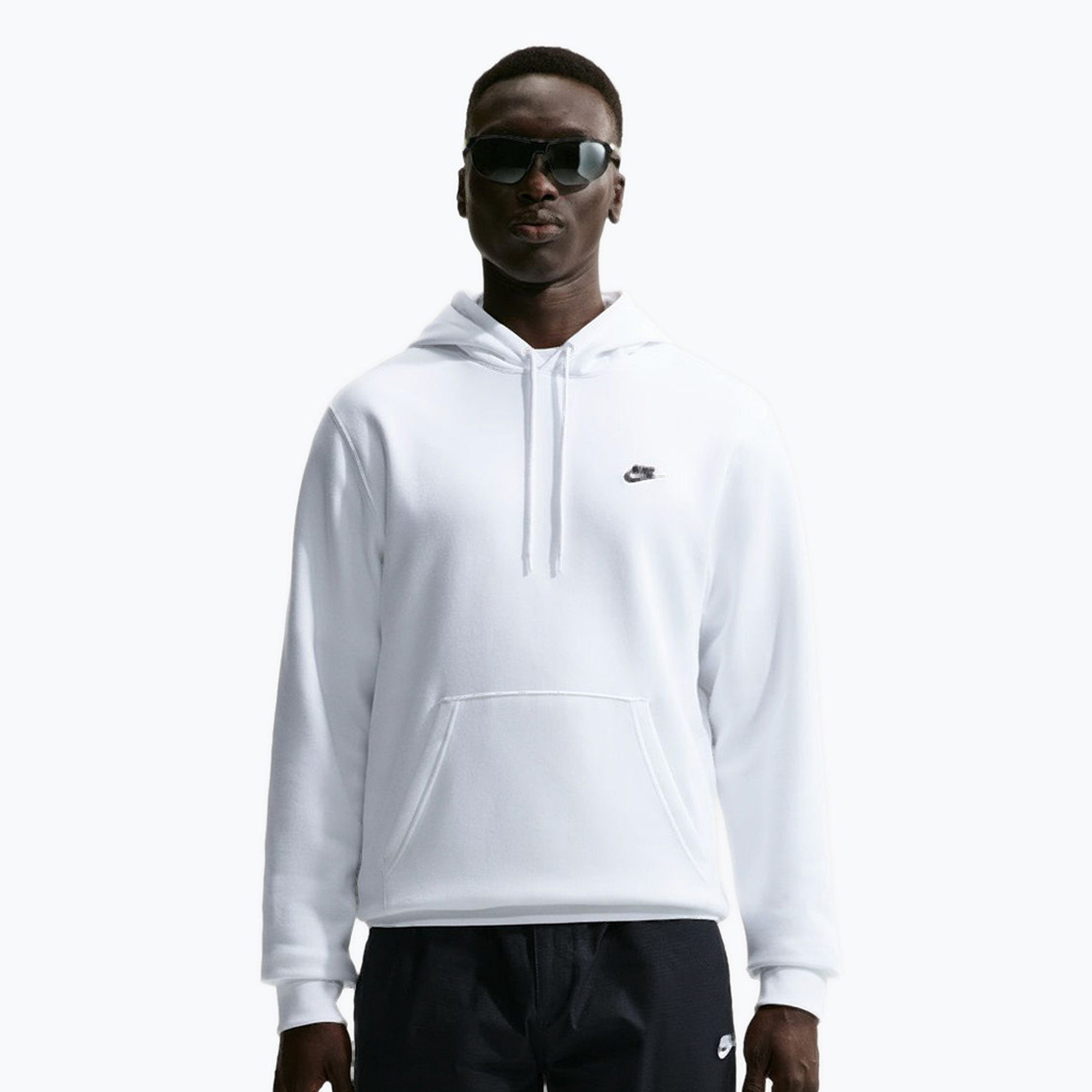 Bluza męska Nike Club Pullover Hoodie white/white/black