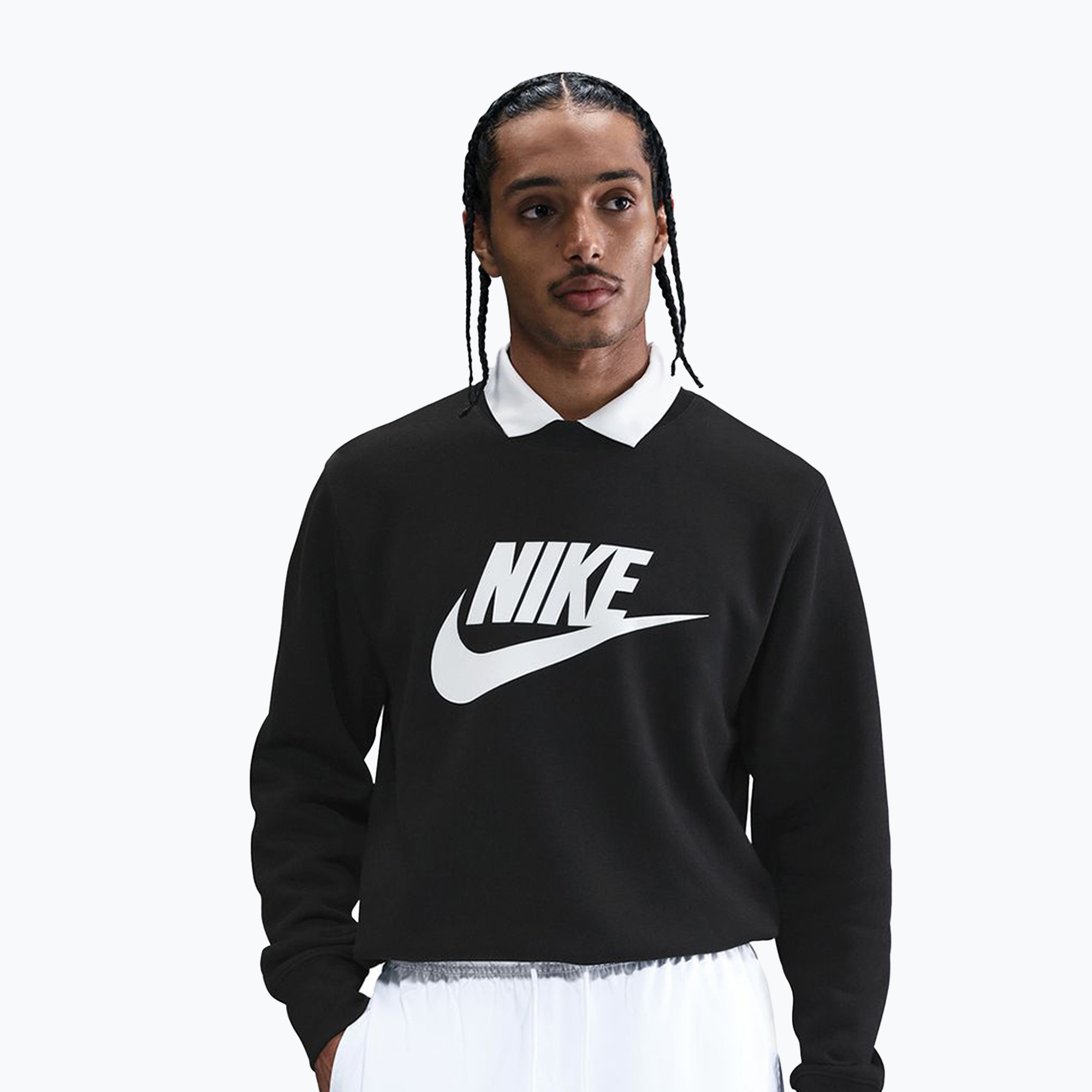 Bluza męska Nike Sportswear Club Graphic Fleece Crew black/white 