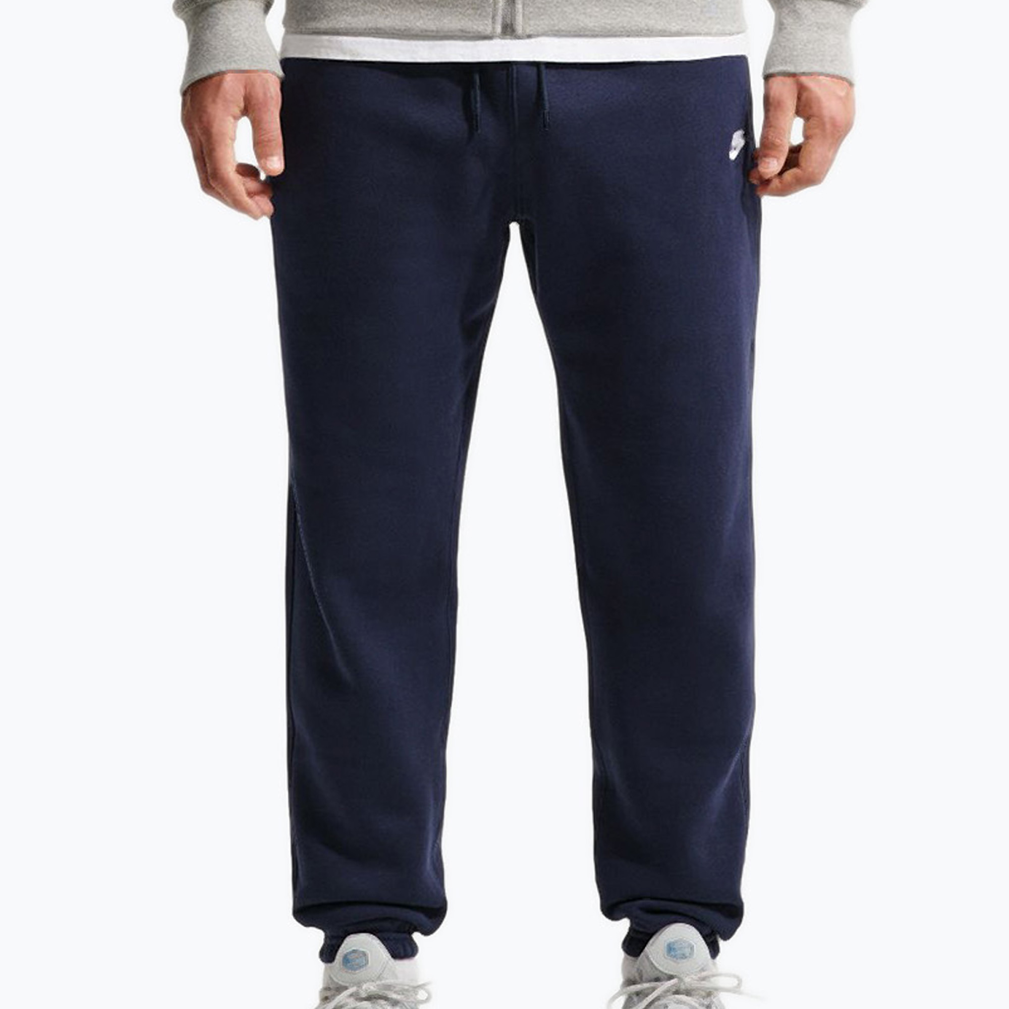 Spodnie męskie Nike Club Cuffed Brushed obsidian/obsidian/white 