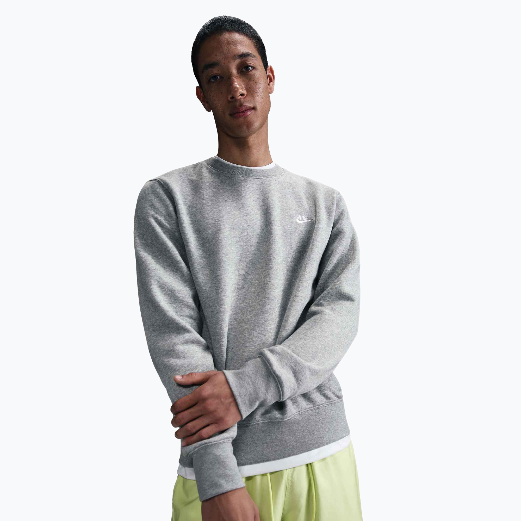 Bluza męska Nike Club Fleece Crew dark grey heather/white 