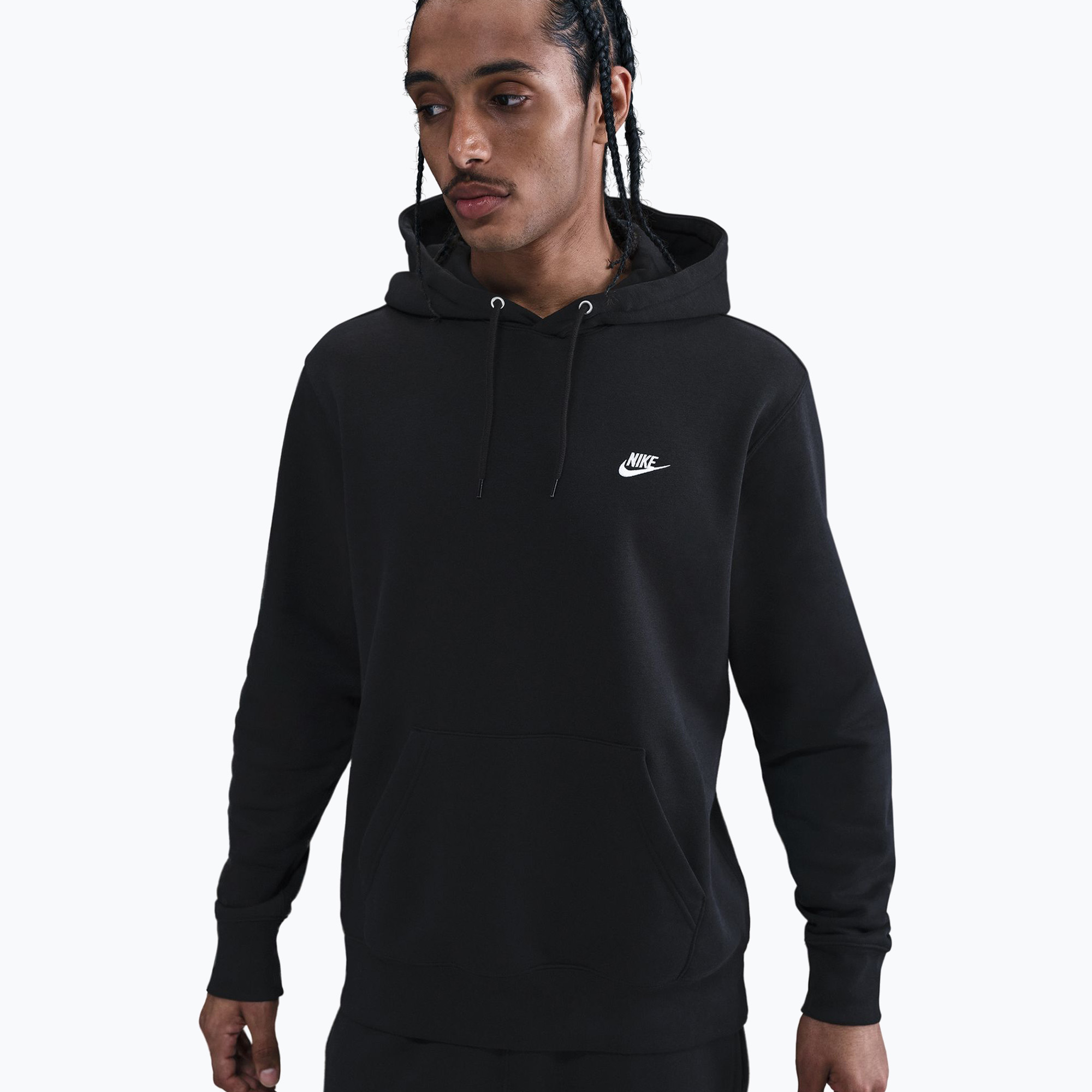 Bluza męska Nike Club Pullover Hoodie black/black/white 