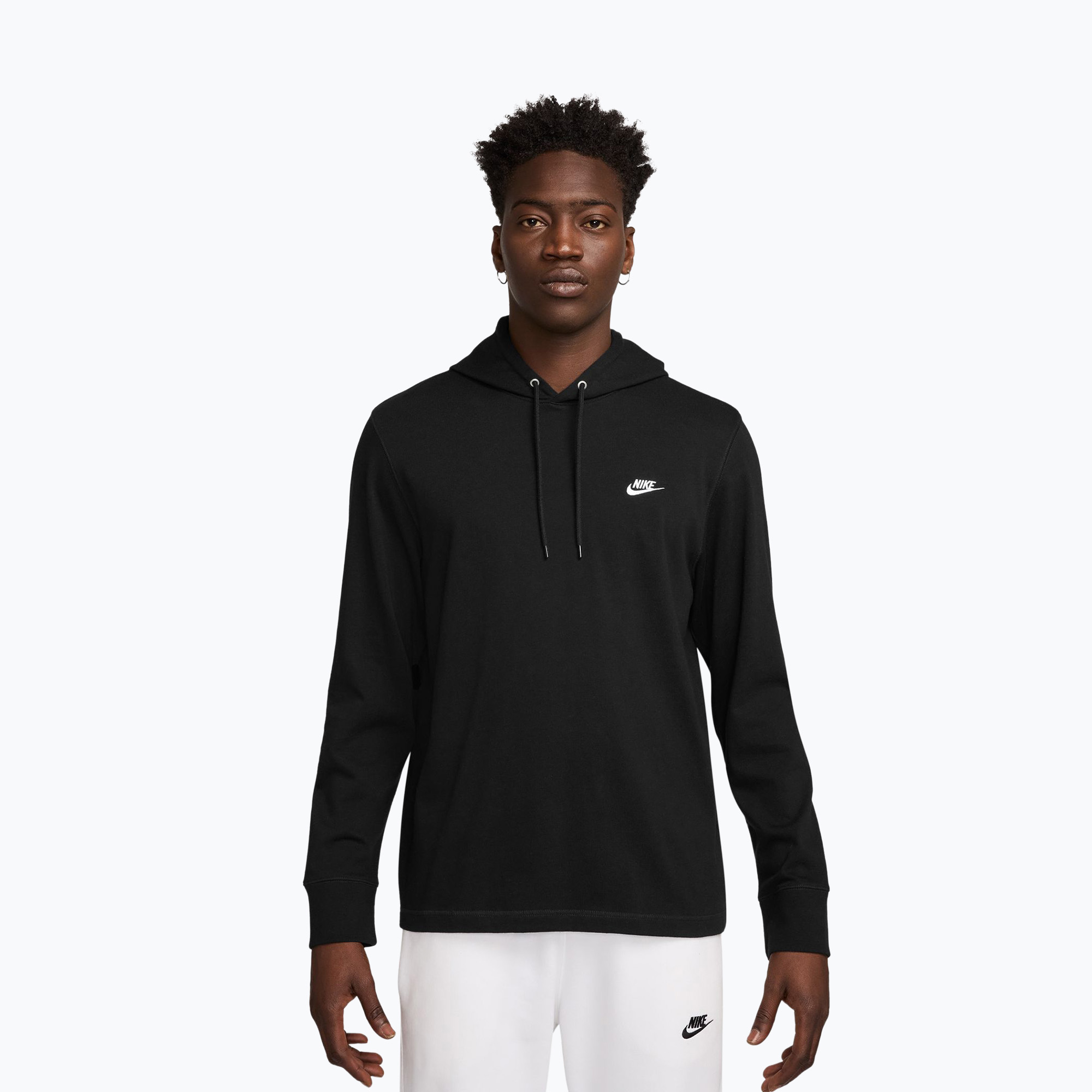 Bluza męska Nike Sportswear Club Knit Pullover Hoodie black/black/white 