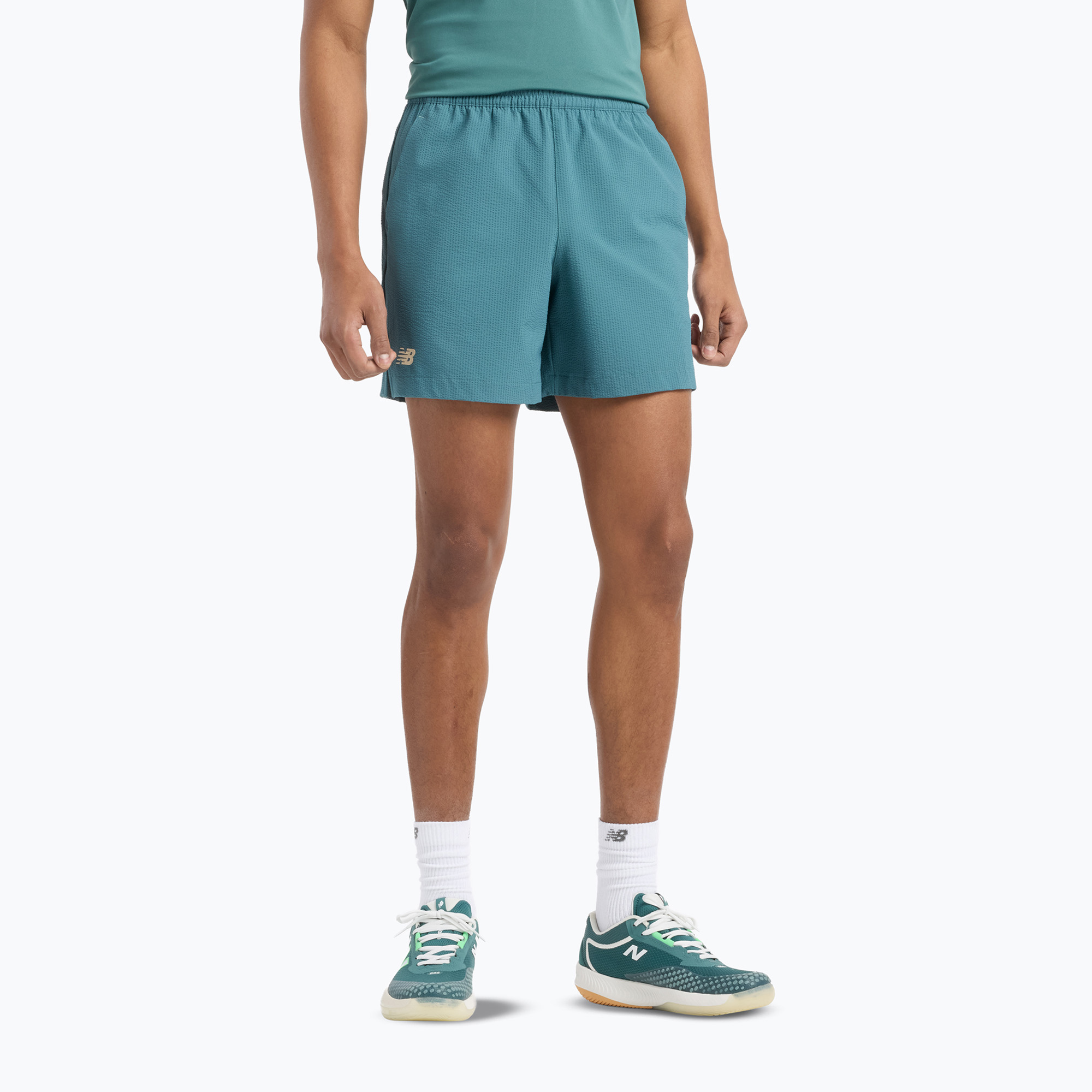 Мъжки New Balance Tournament Seersucker Short new spruc тенис шорти