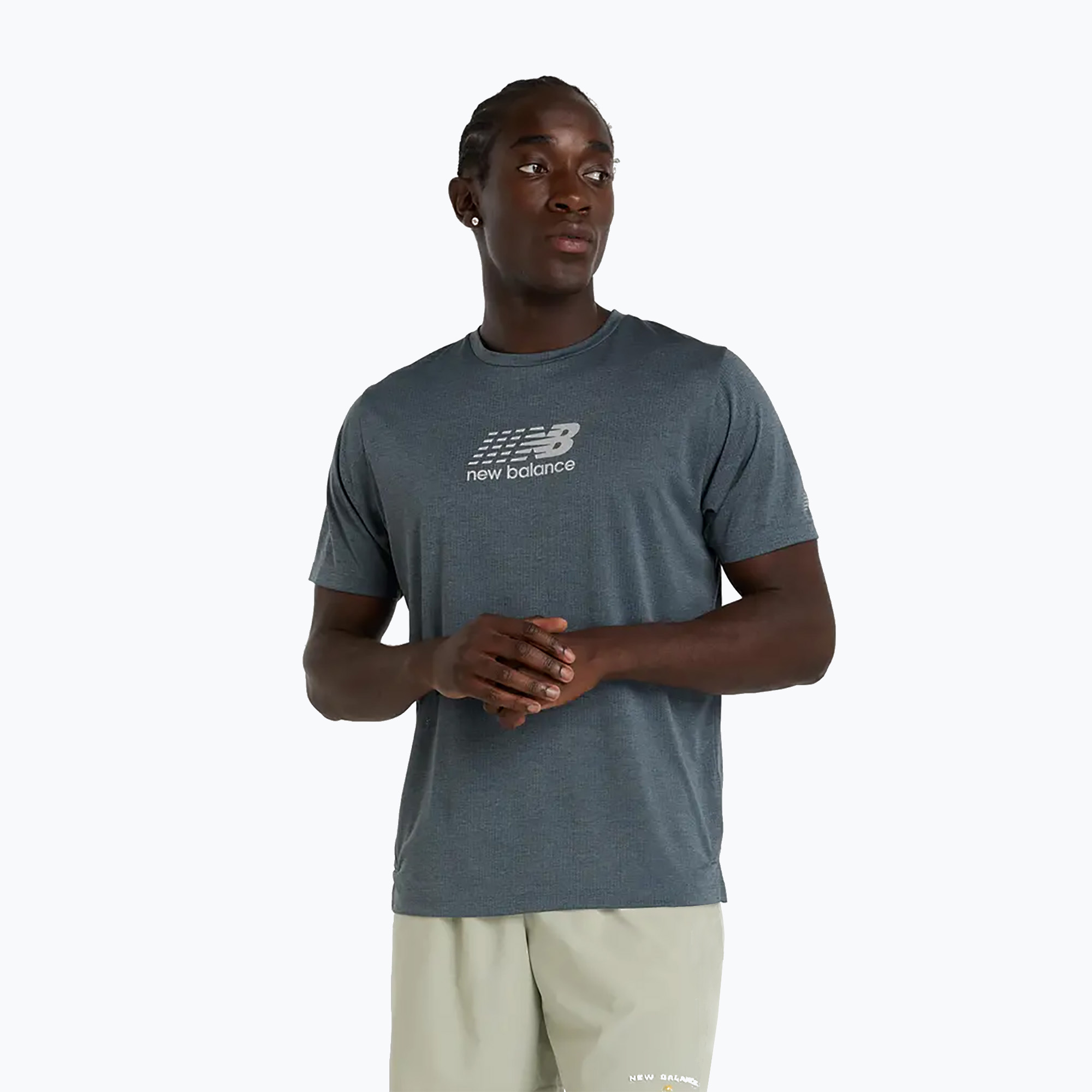 Koszulka do biegania męska New Balance Athletics Reflective graphite 