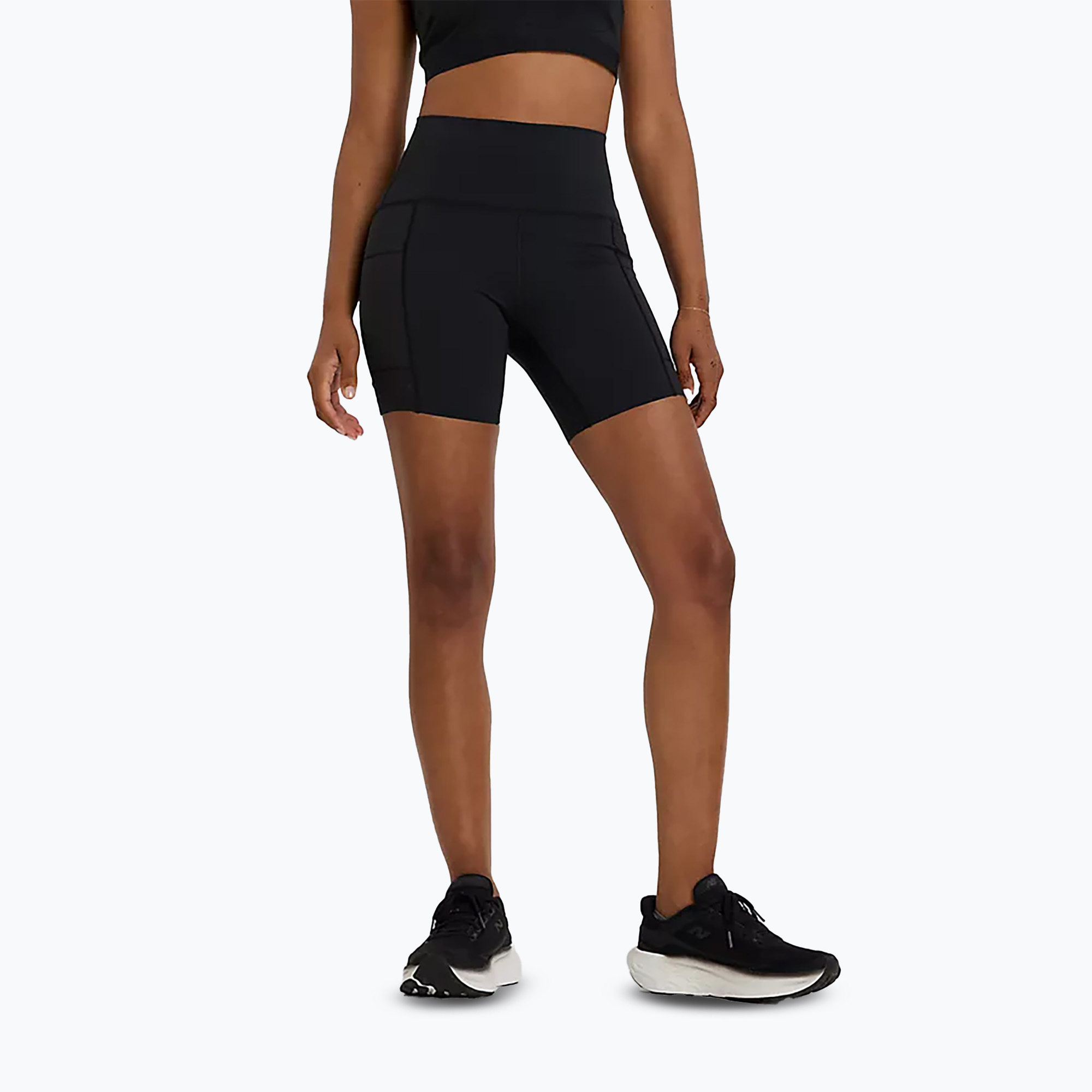 Spodenki do biegania damskie New Balance Sleek Pocket High Rise black 