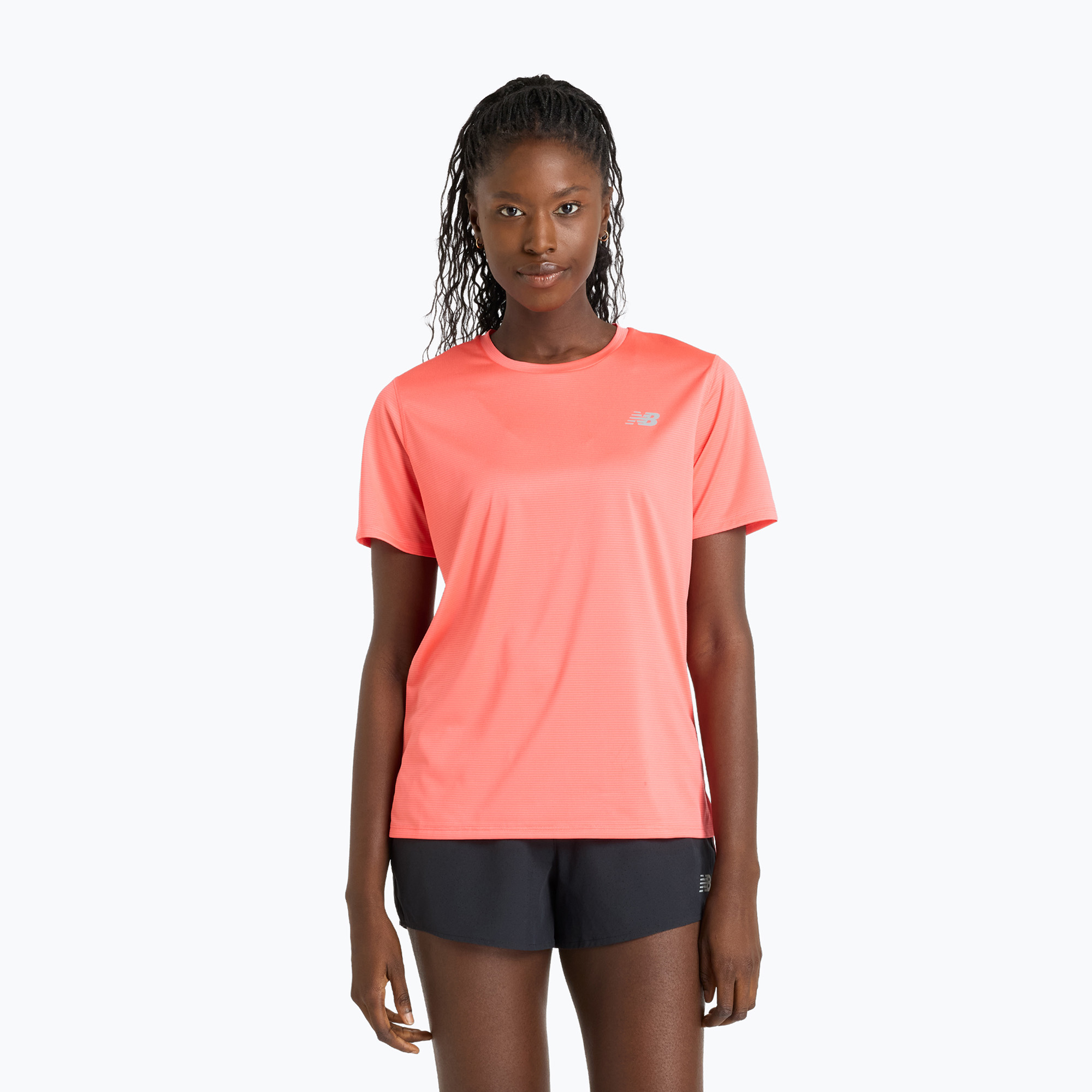 Дамска тениска за бягане New Balance Essentials SS driftred