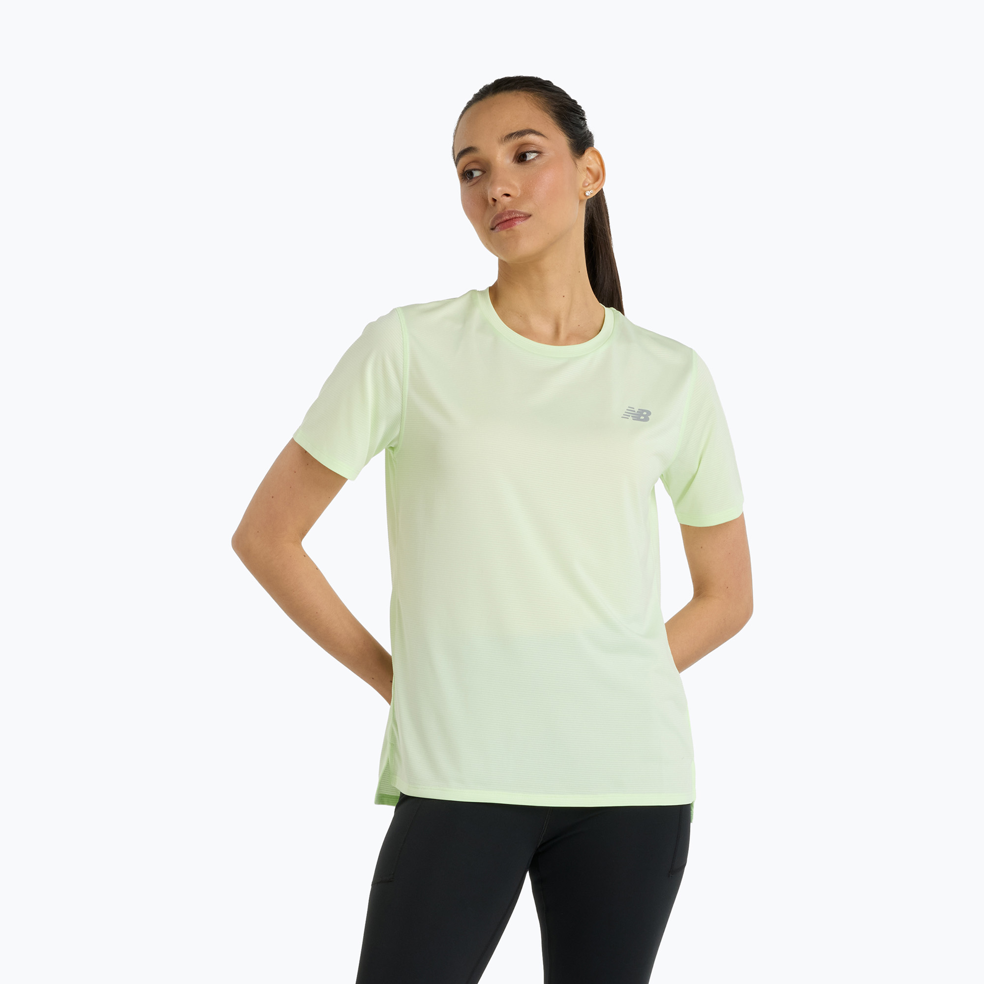 Дамска тениска за бягане New Balance Essentials SS melonwat