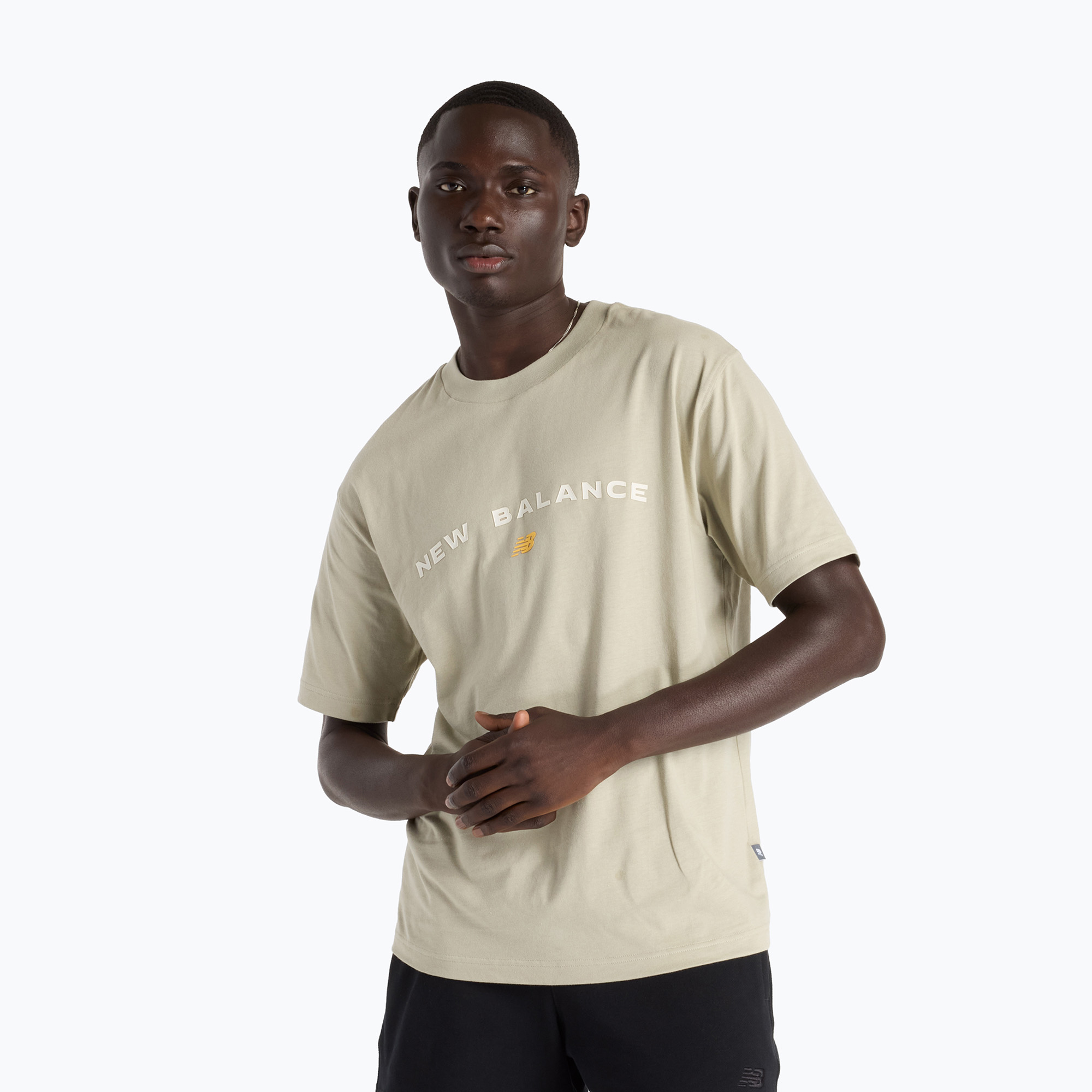 Мъжки New Balance Reimagined Графична тениска olivine