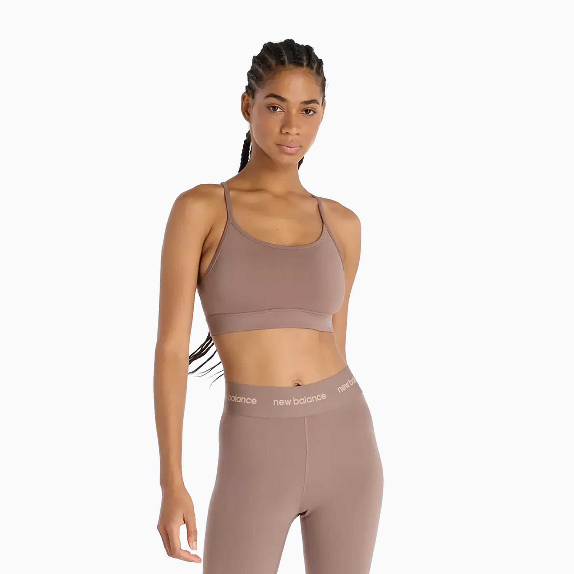 Biustonosz treningowy New Balance Essential Yoga brown 