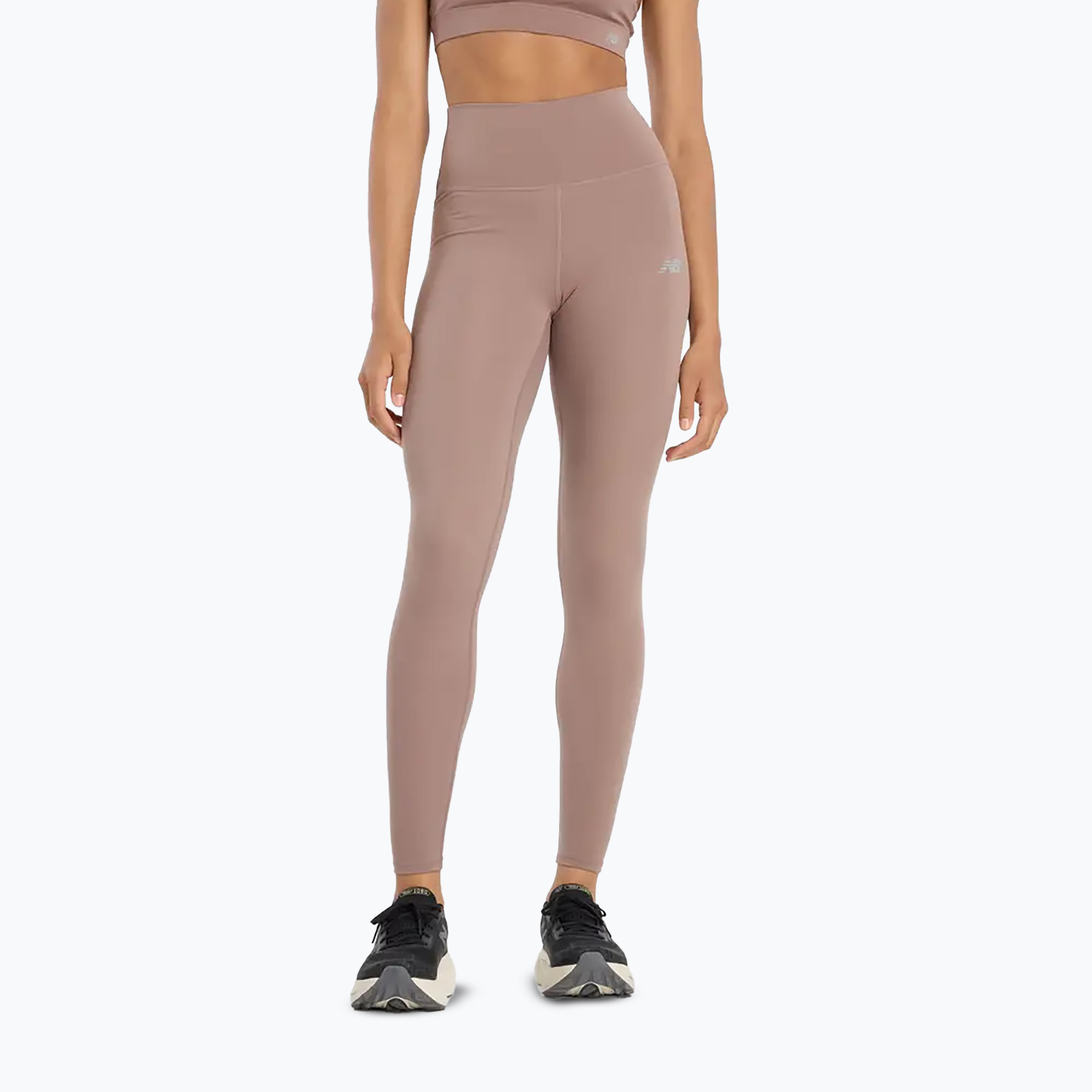 Legginsy do biegania damskie New Balance Harmony High Rise earth shadow 