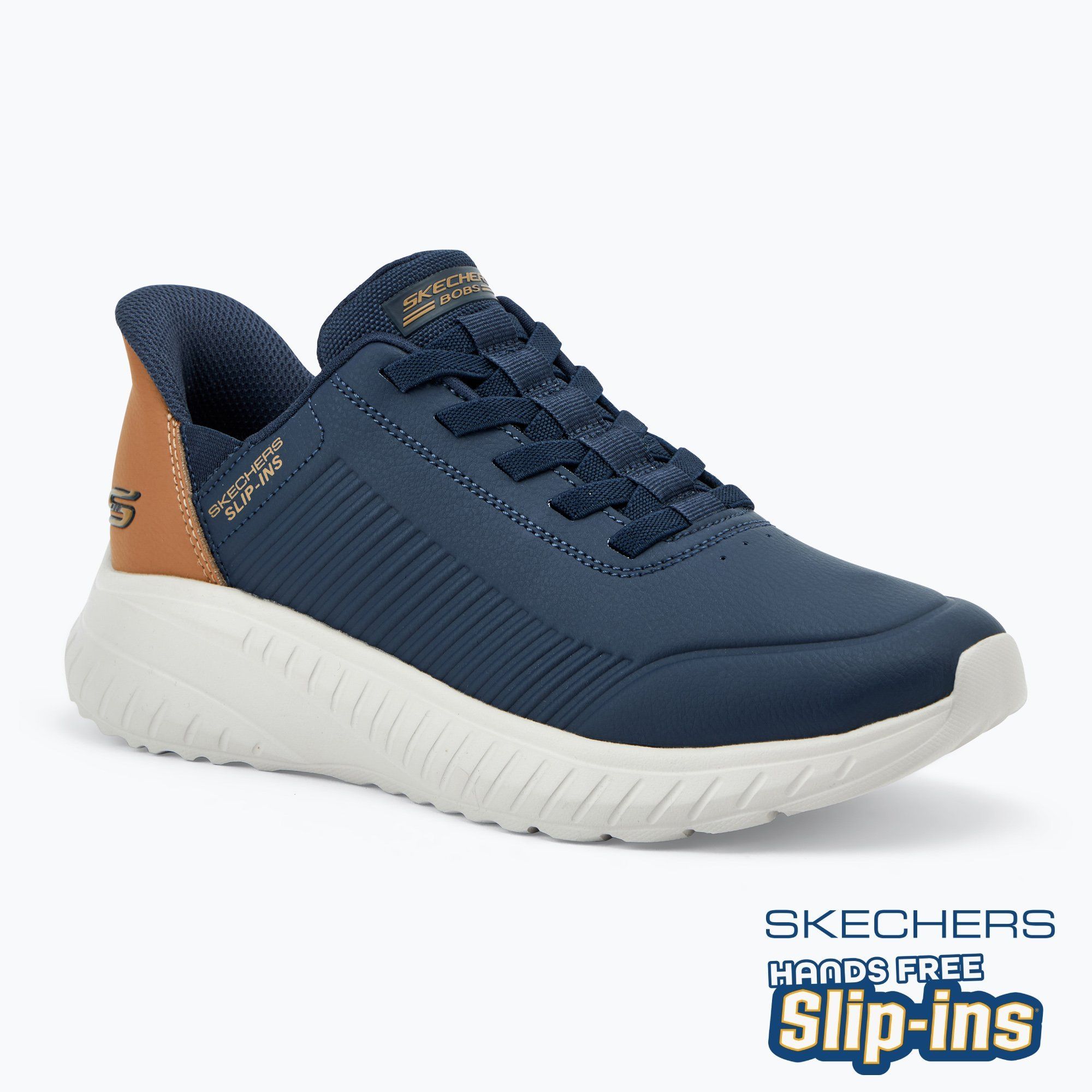 Buty męskie SKECHERS Bobs Squad Chaos Heel Preferred navy 