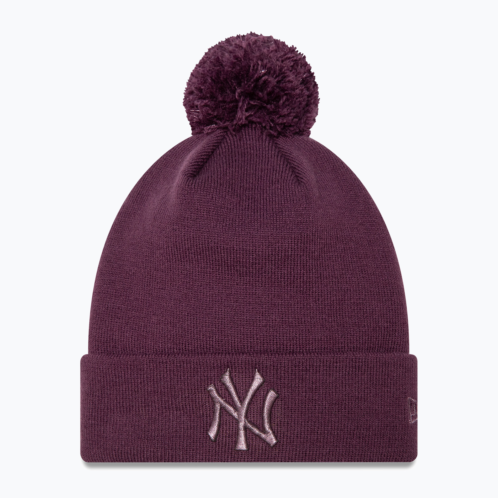 Czapka z daszkiem damska New Era Metallic Bobble Knit Beanie New York Yankees dark purple 