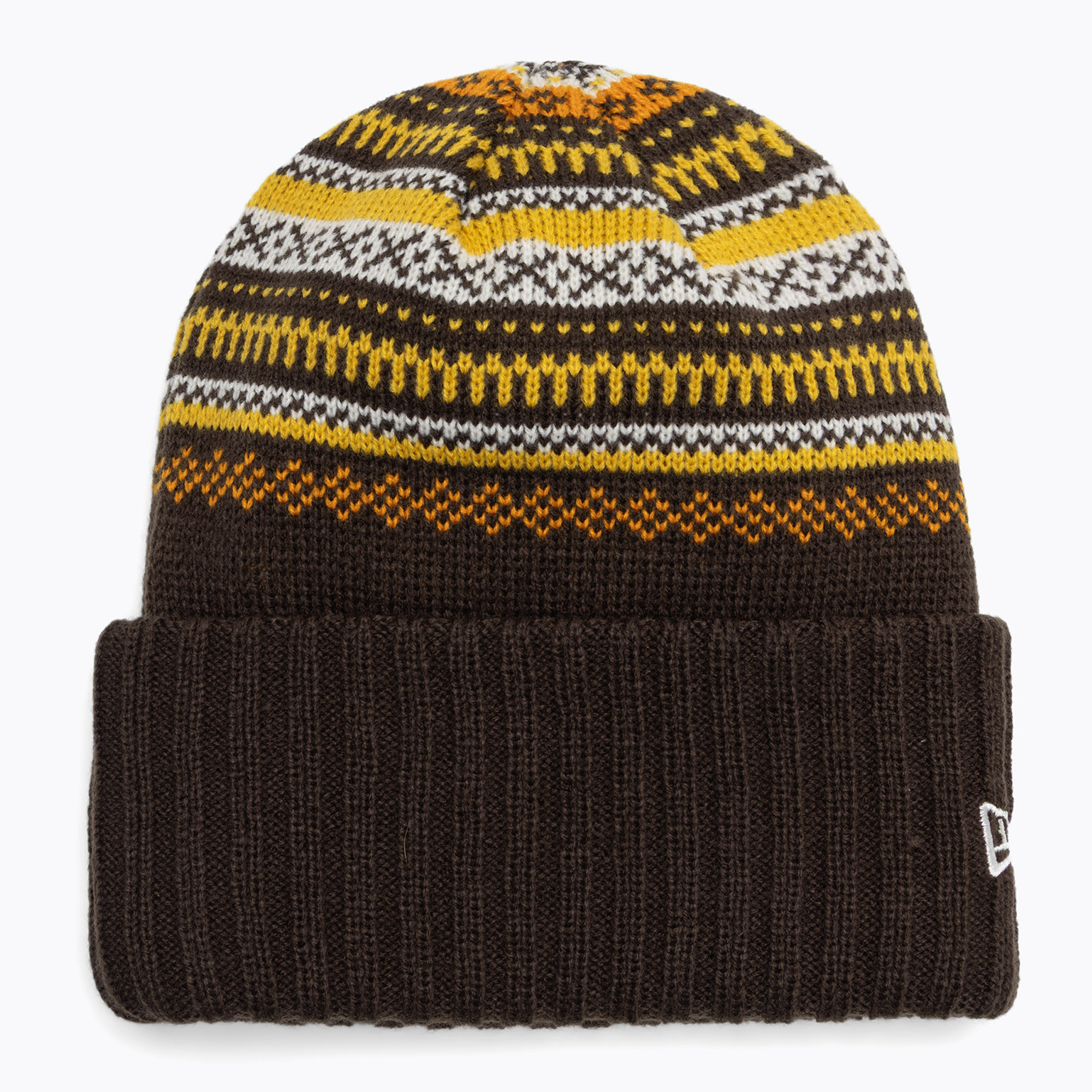 Дамска зимна шапка New Era Rail Isle Cuff Knit Beanie dark brown