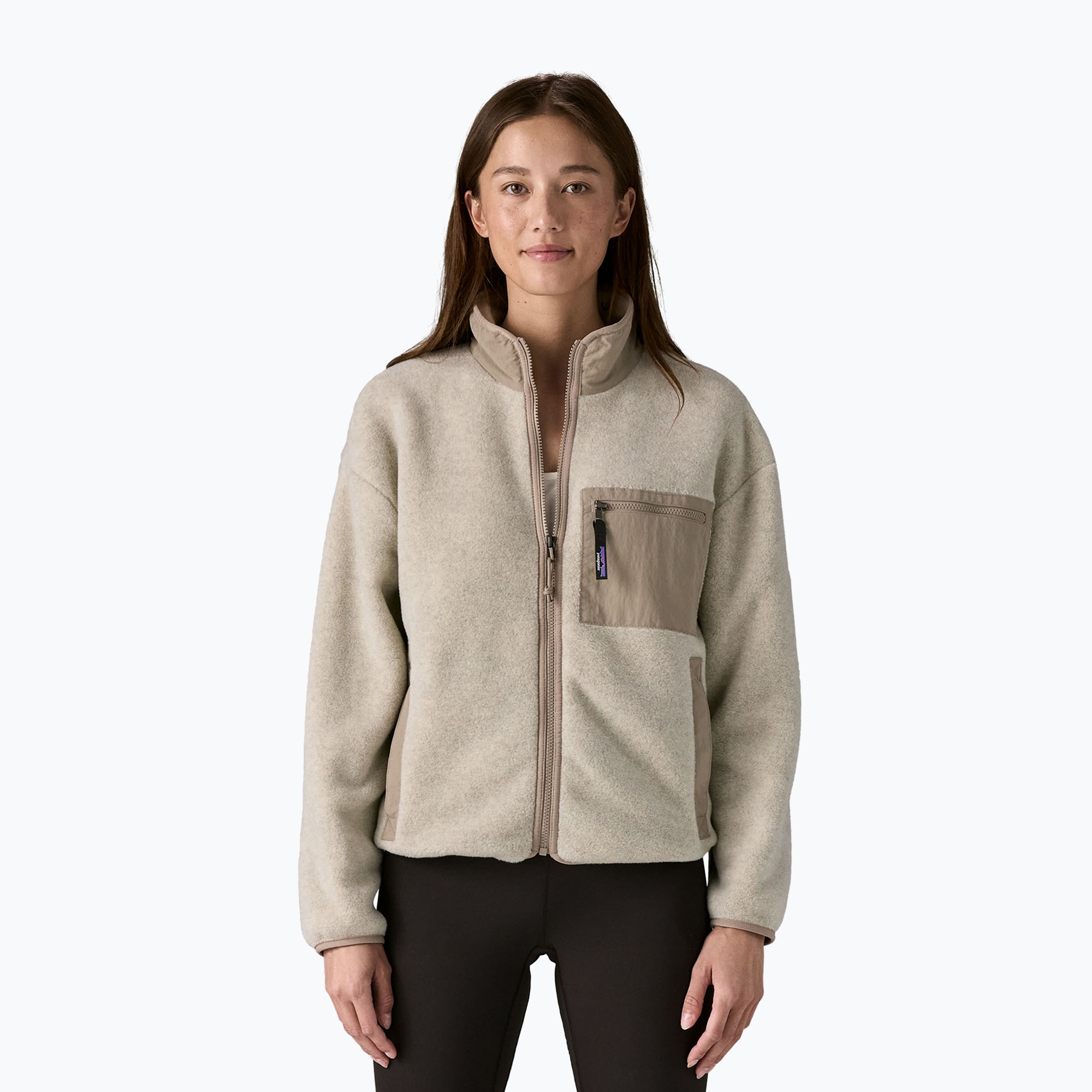 Patagonia Damen Fleece-Sweatshirt Synch Haferflocken Heidekraut w/Seabird grau