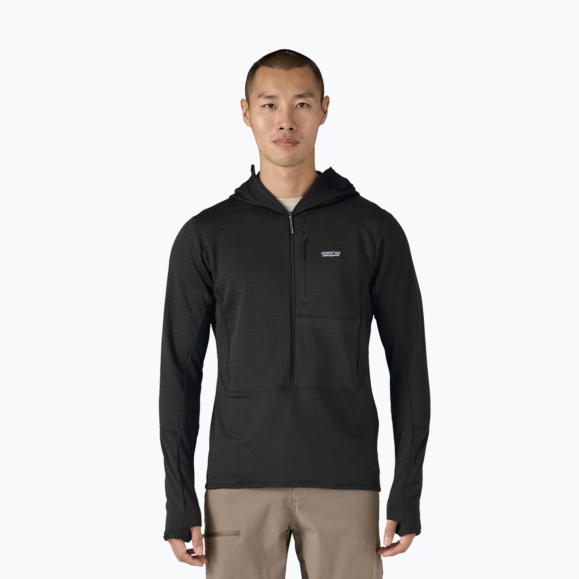 Kurtka softshell męska Patagonia R1 Hybrid Pullover Hoody black 
