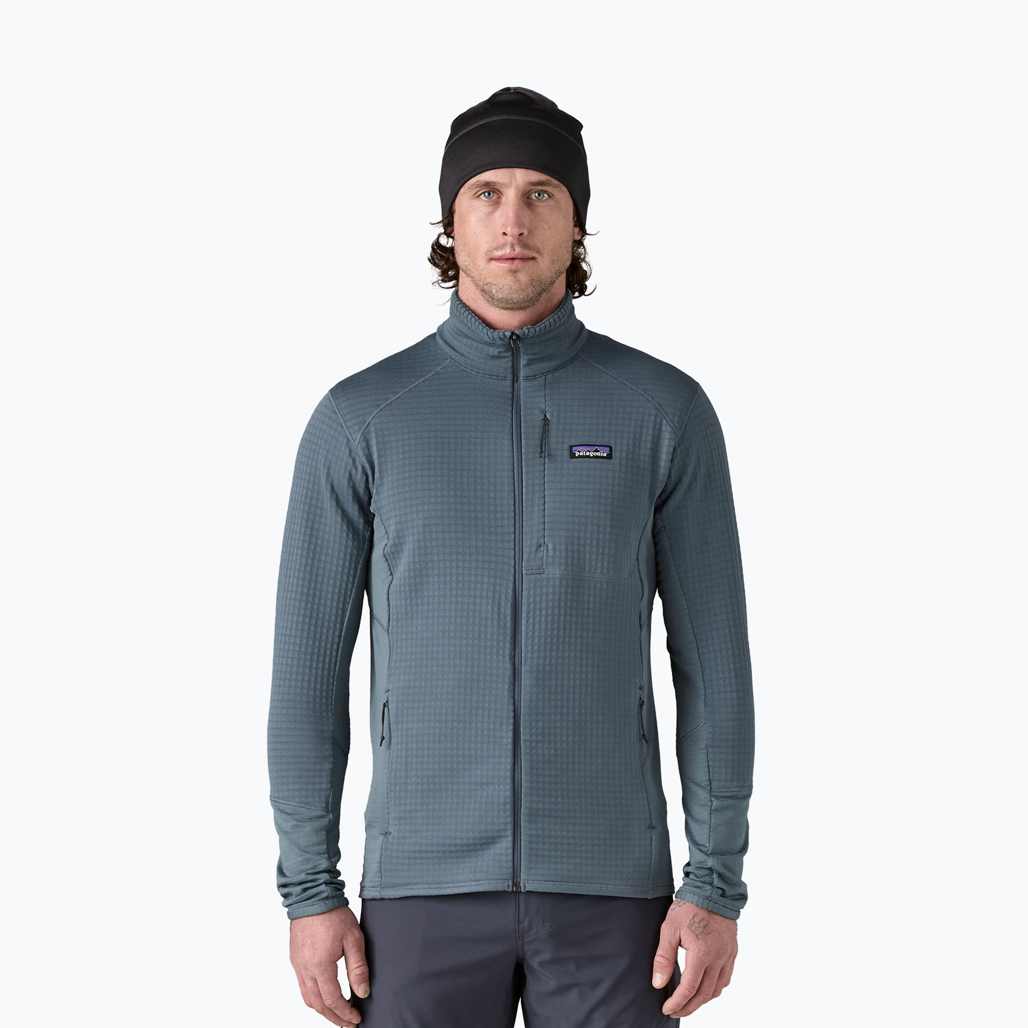 Мъжки суитшърт Patagonia R1 Hybrid utility blue fleece