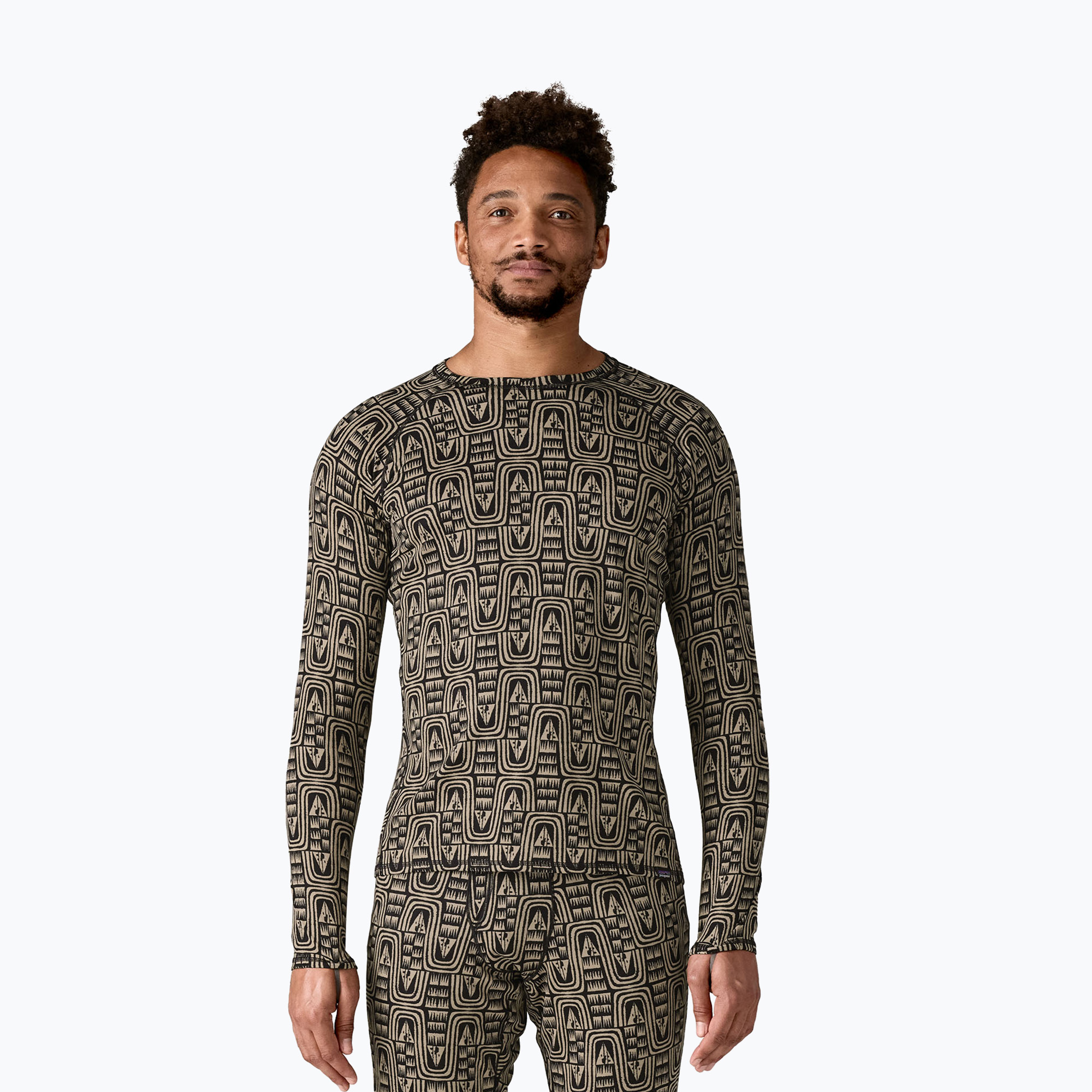 Longsleeve termoaktywny męski Patagonia Cap Mid Weight Crew flow/sunken blue 
