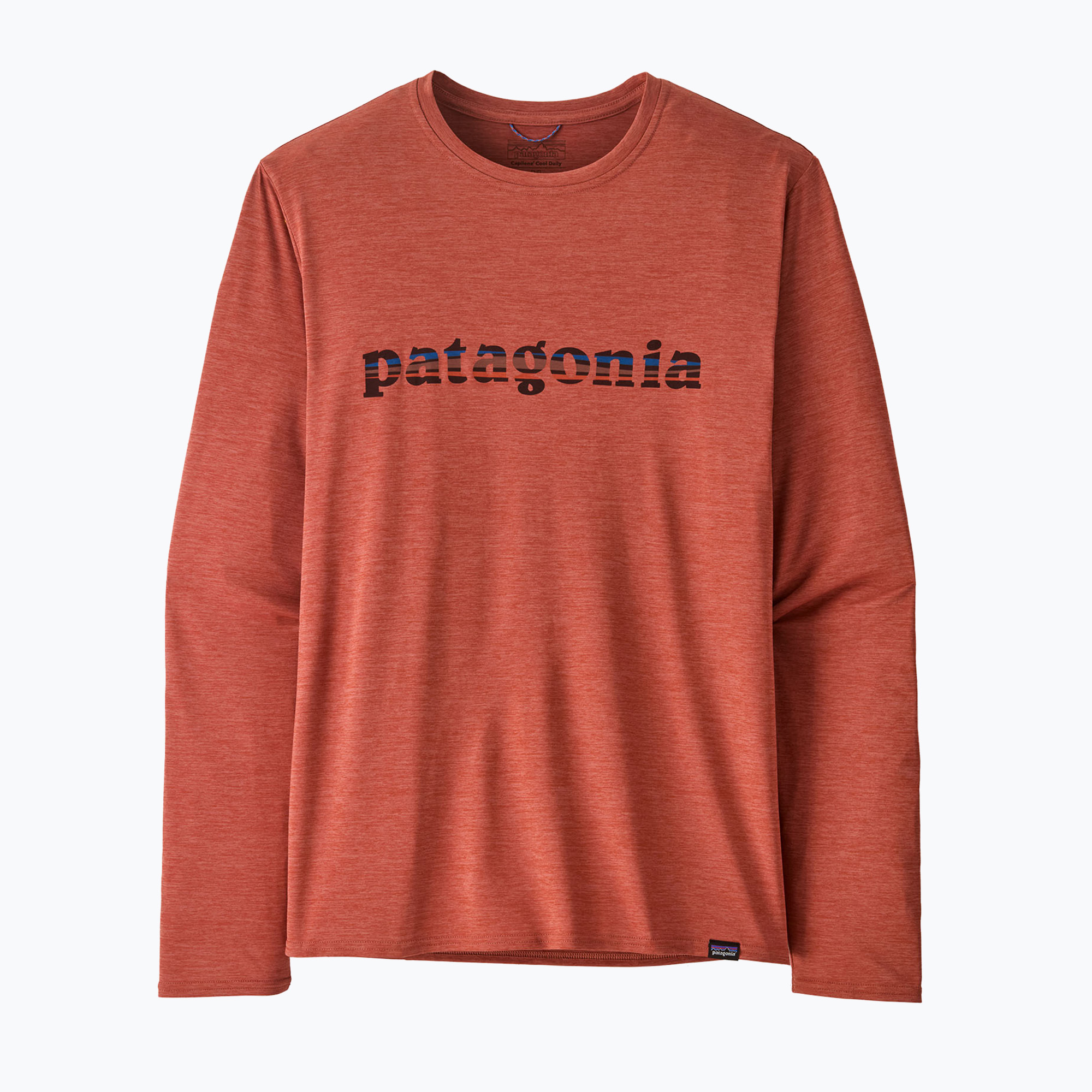 Longsleeve męski Patagonia Cap Cool Daily Graphic Shirt '73 text logo/potters red x-dye 