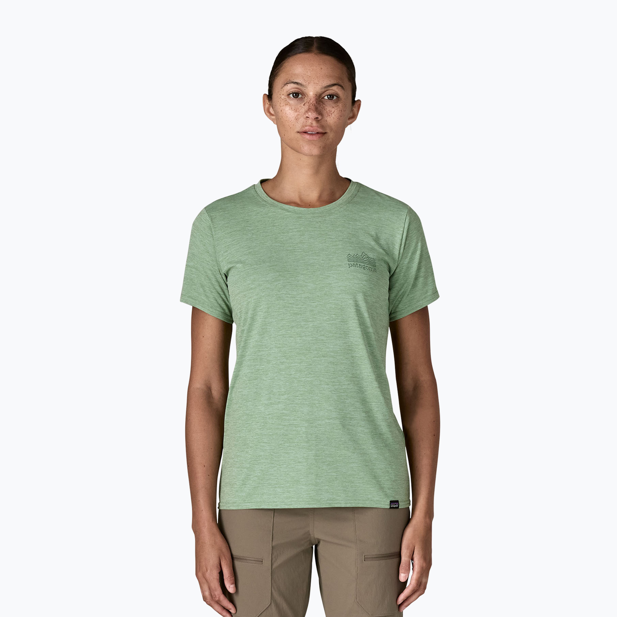 Koszulka damska Patagonia Cap Cool Daily Graphic Shirt strataspire/ellwood green x-dye 
