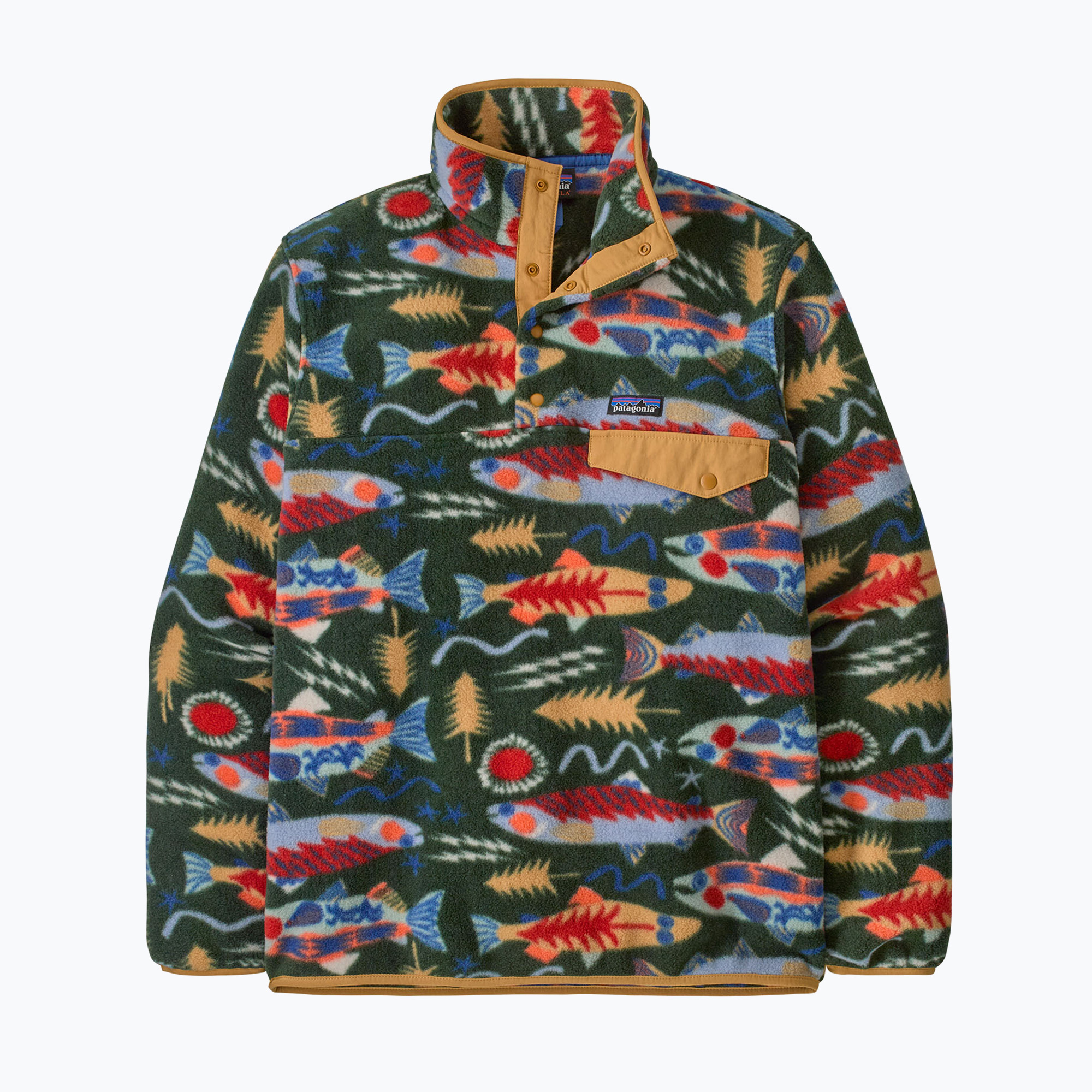 Bluza trekkingowa męska Patagonia LW Synch Snap-T P/O salmon energy: old growth green 