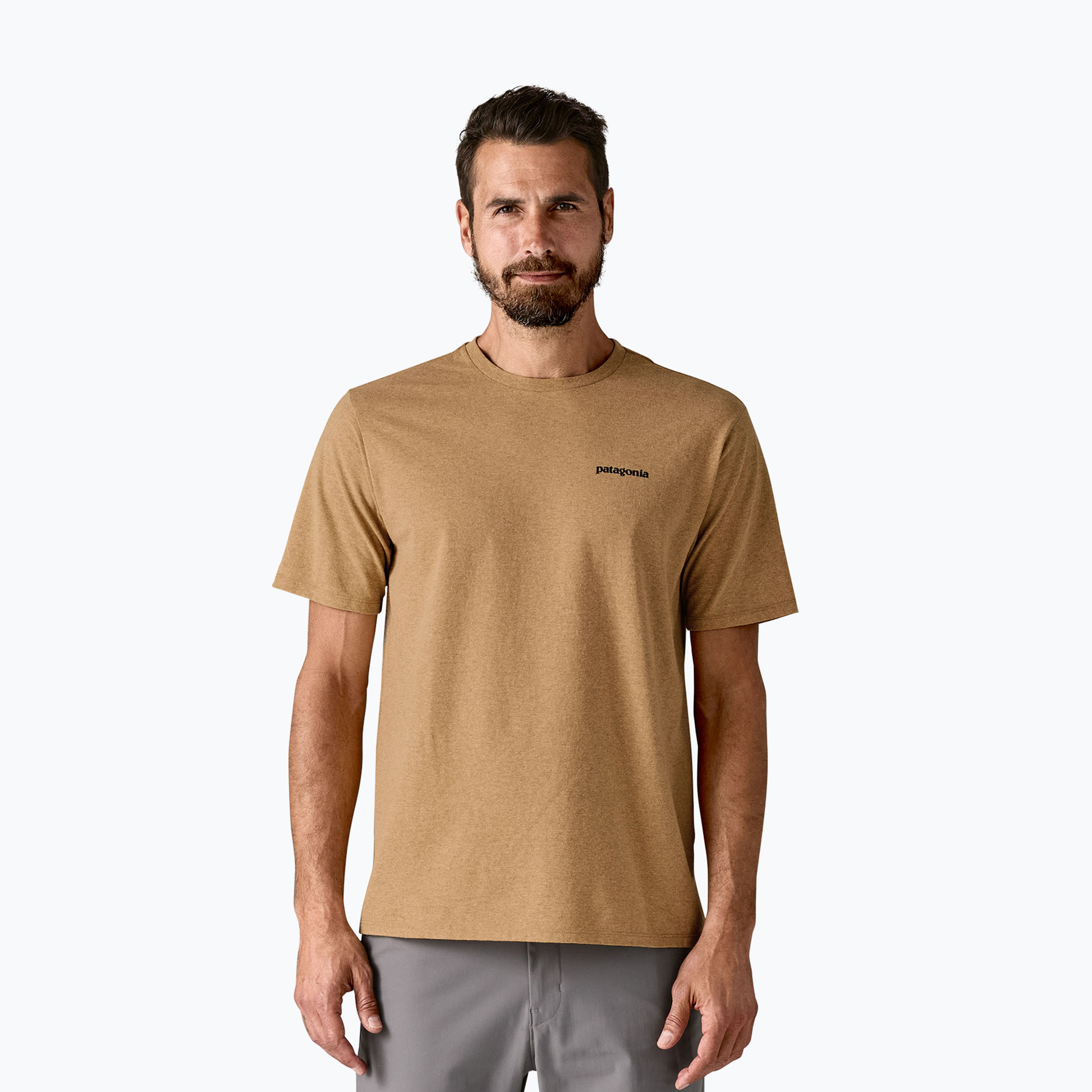 Koszulka męska Patagonia P-6 Logo Responsibili-Tee talon gold 