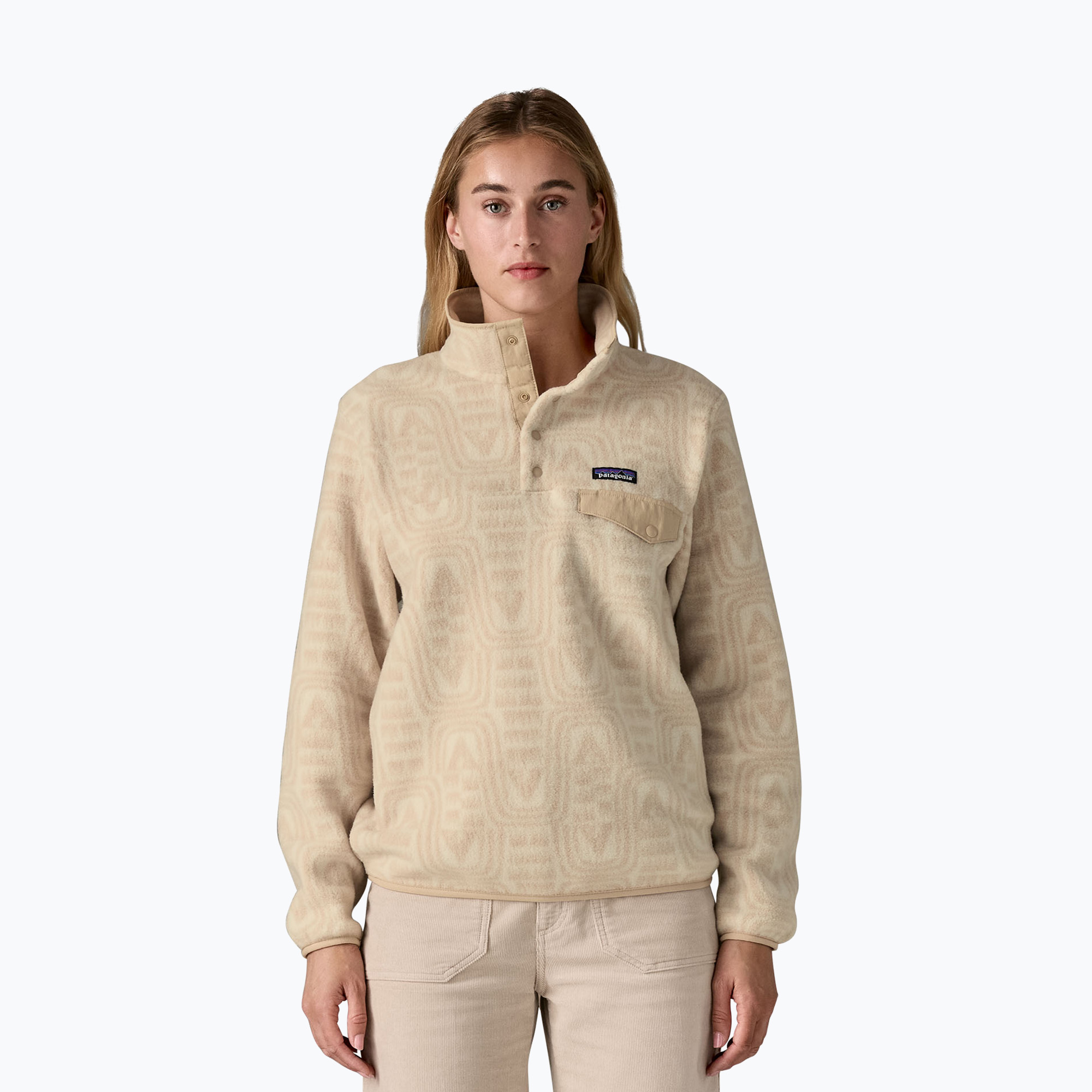 Bluza trekkingowa damska Patagonia LW Synch Snap-T P/O flow: dyno white 