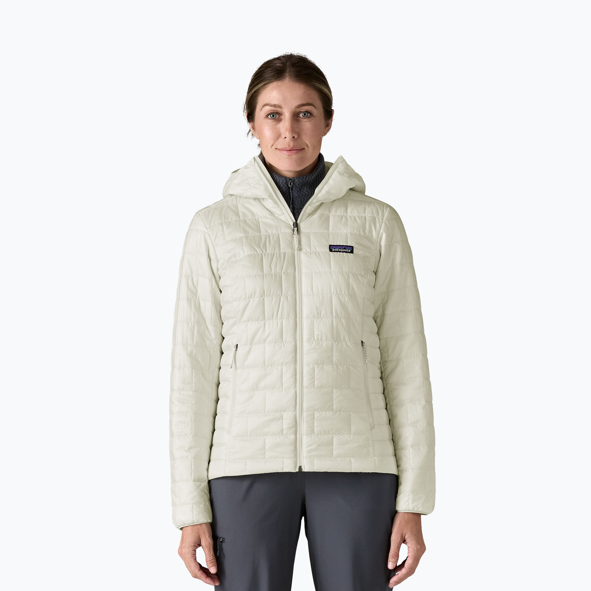 Kurtka puchowa damska Patagonia Nano Puff Hoody birch white 