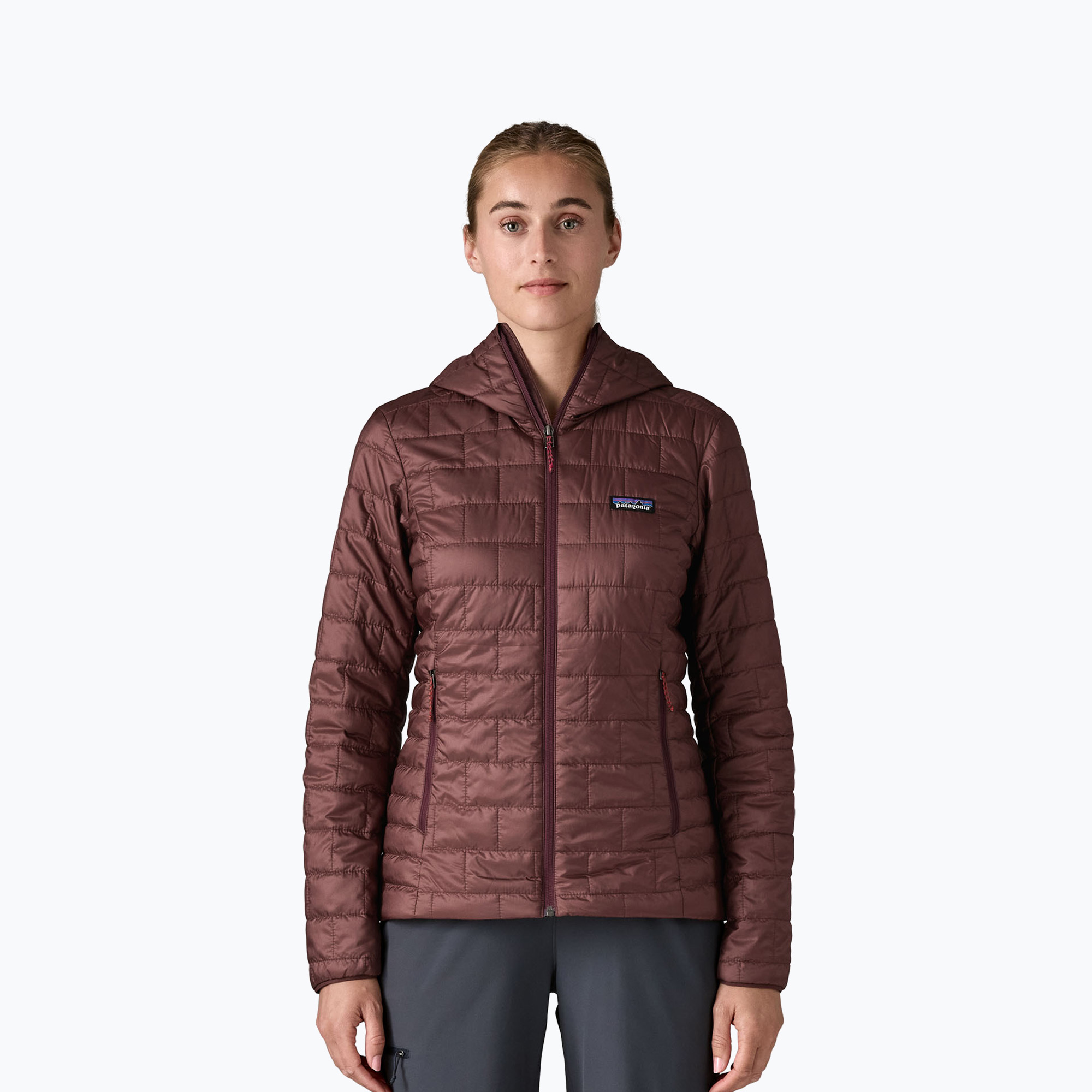 Kurtka puchowa damska Patagonia Nano Puff Hoody dark ruby 