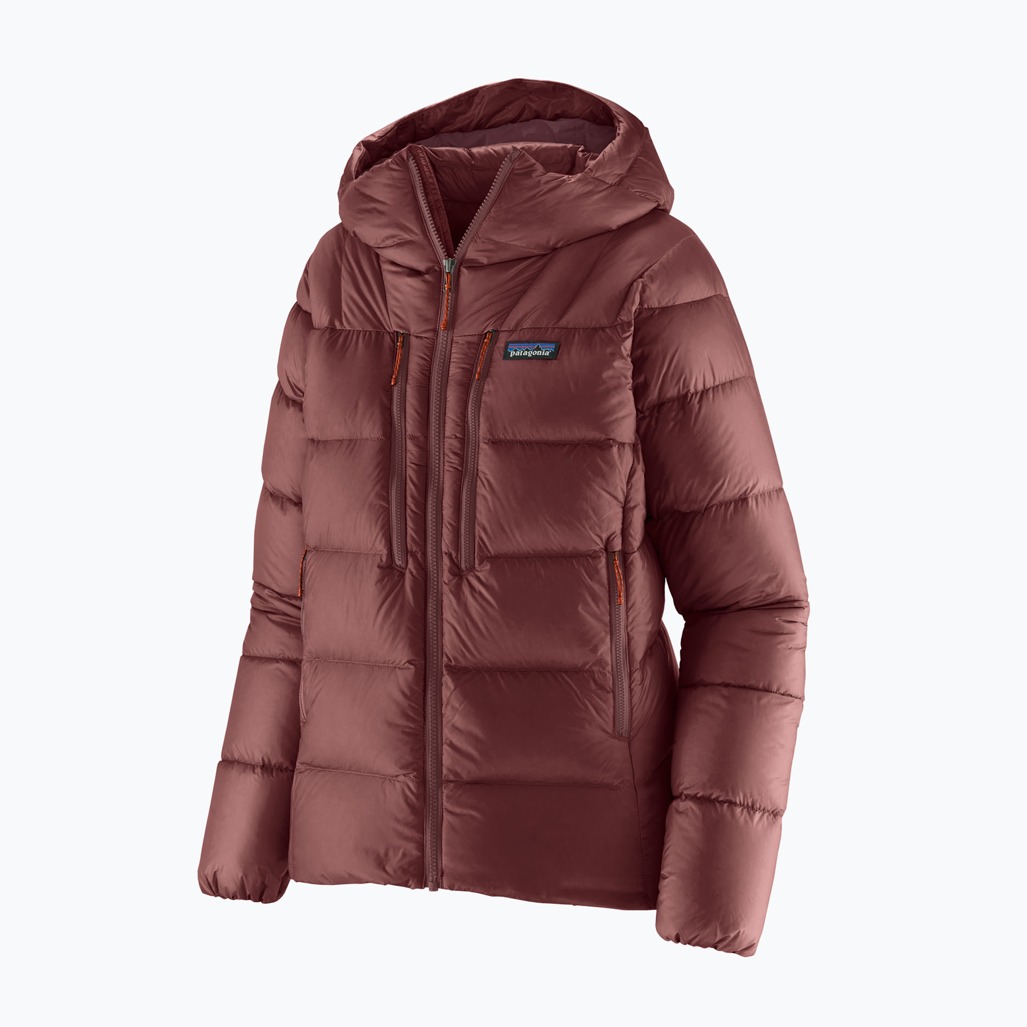 Kurtka puchowa damska Patagonia Fitz Roy Down Hoody dark ruby w/sizzle red 