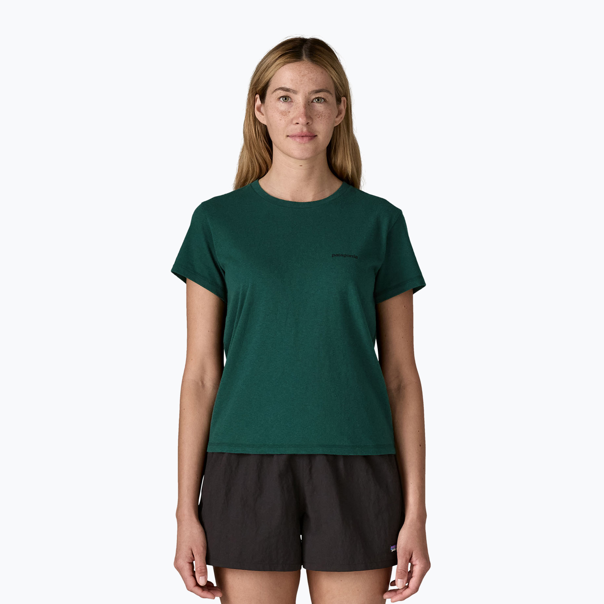 Koszulka damska Patagonia P-6 Logo Responsibili-Tee cascade green 