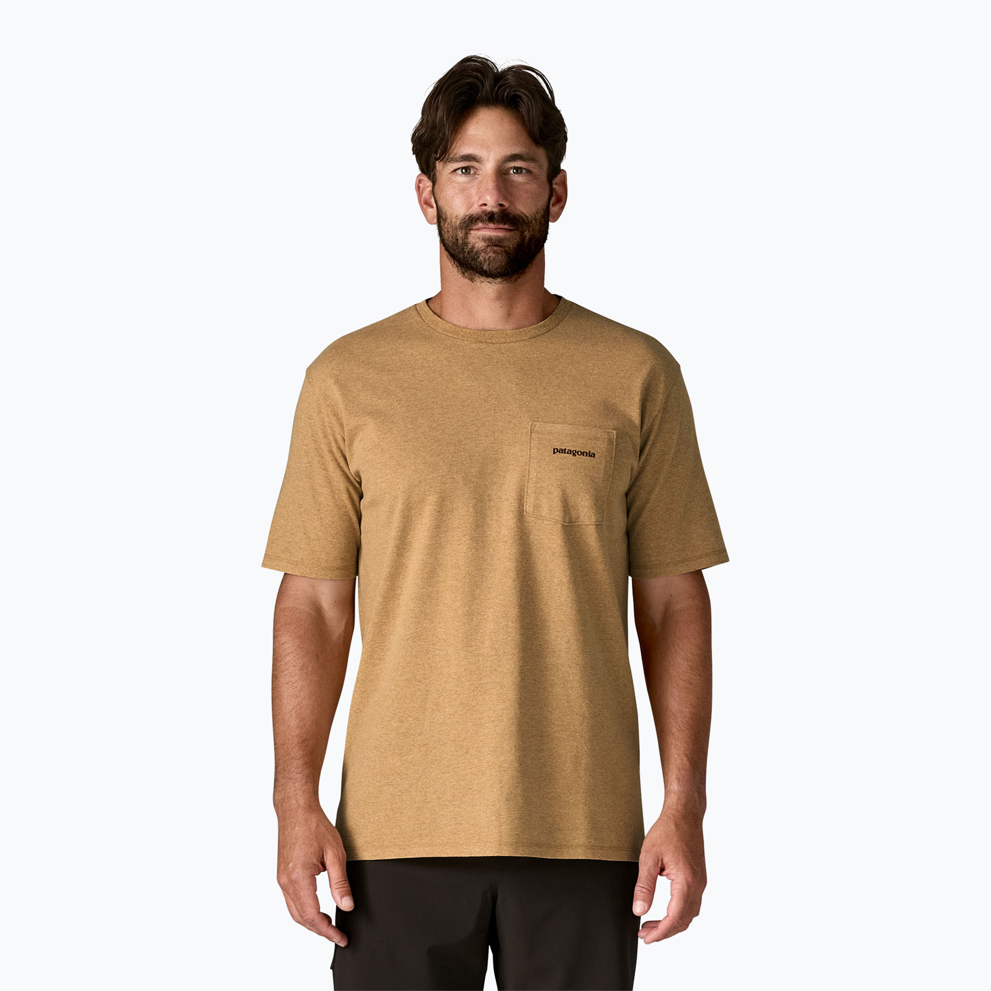 Koszulka męska Patagonia Boardshort Logo Pocket Responsibili talon gold 