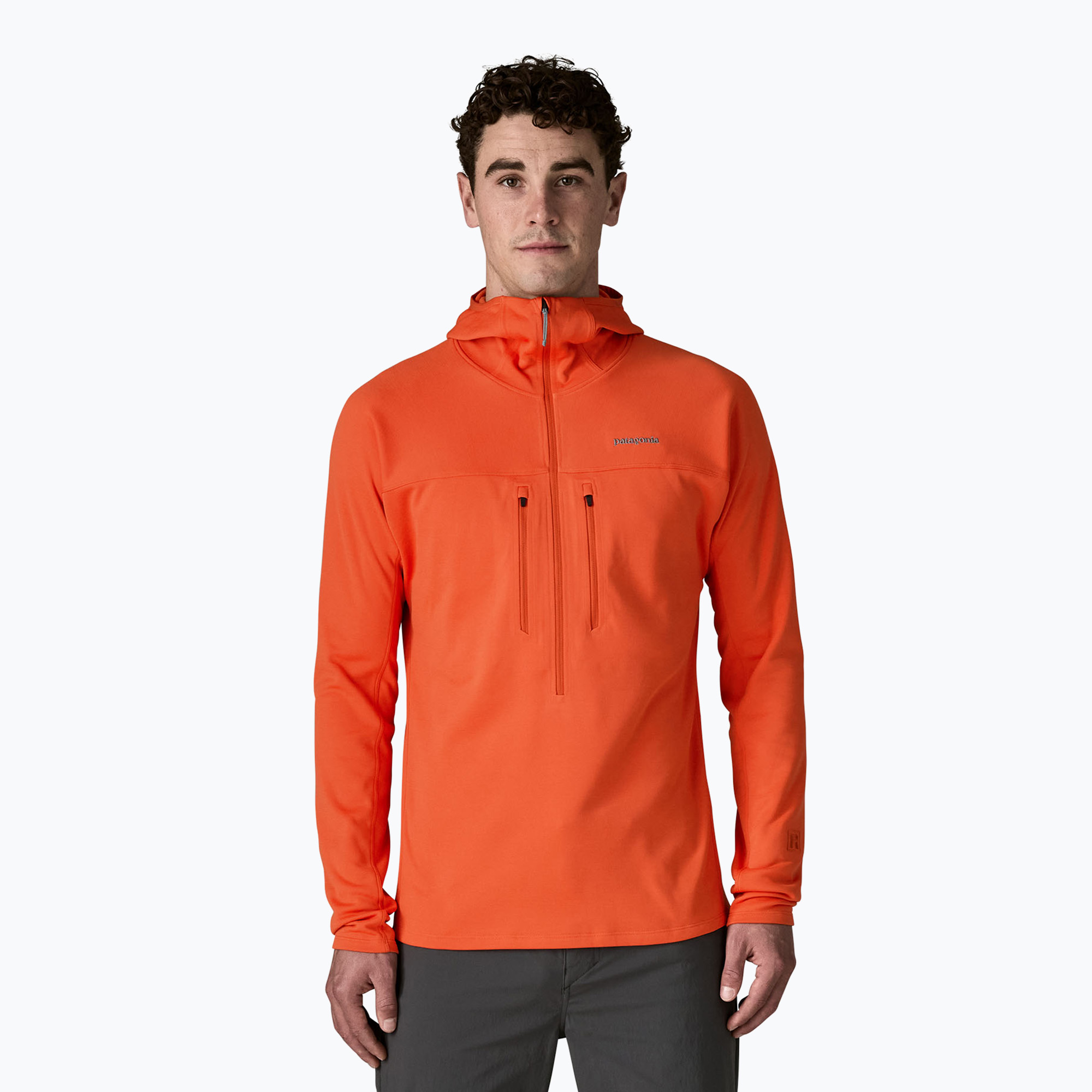 Bluza męska Patagonia R1 Ultralight Hoody coal orange