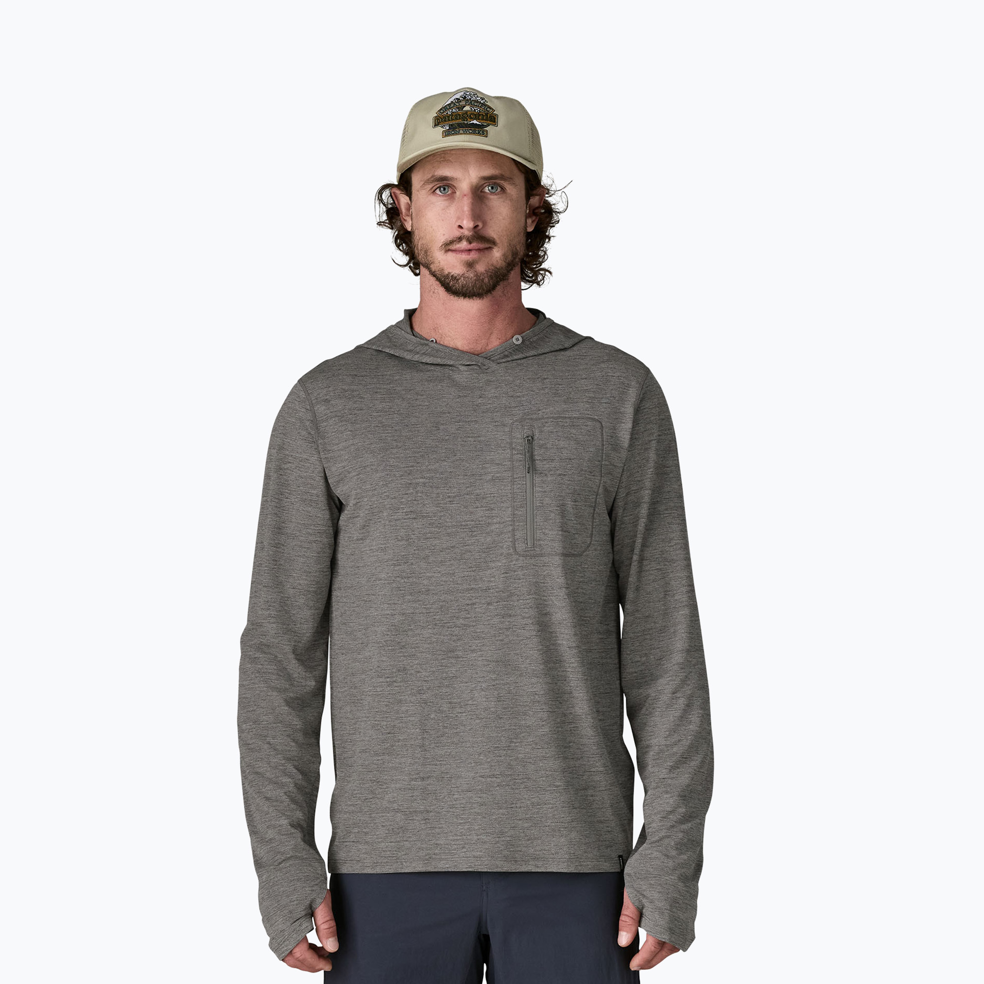 Bluza męska Patagonia Capilene Cool Sun Hoody forge grey/noble grey x-dye 