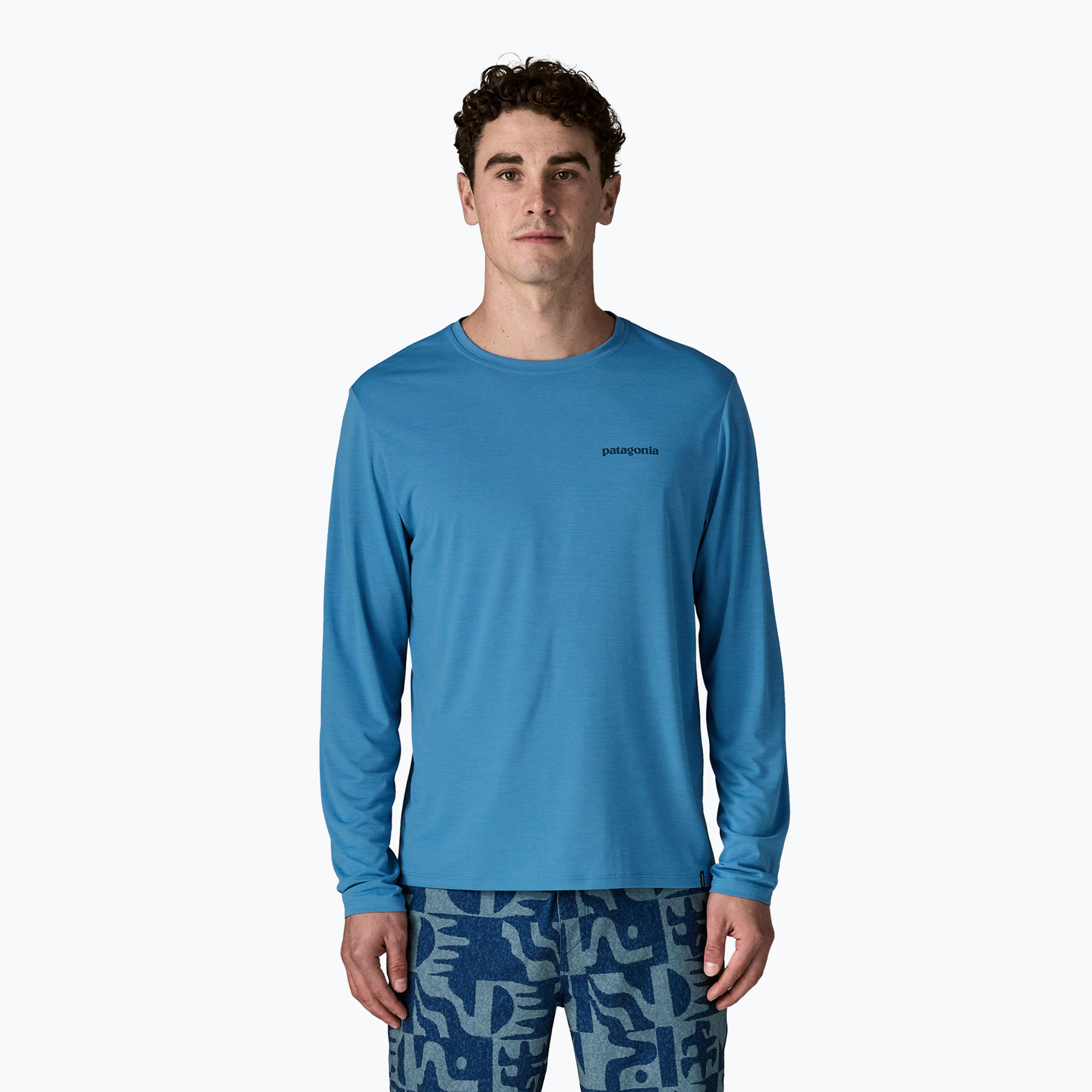 Longsleeve męski Patagonia Capilene Cool Daily - Boardshort Logo shore blue/light shore blue x-dye