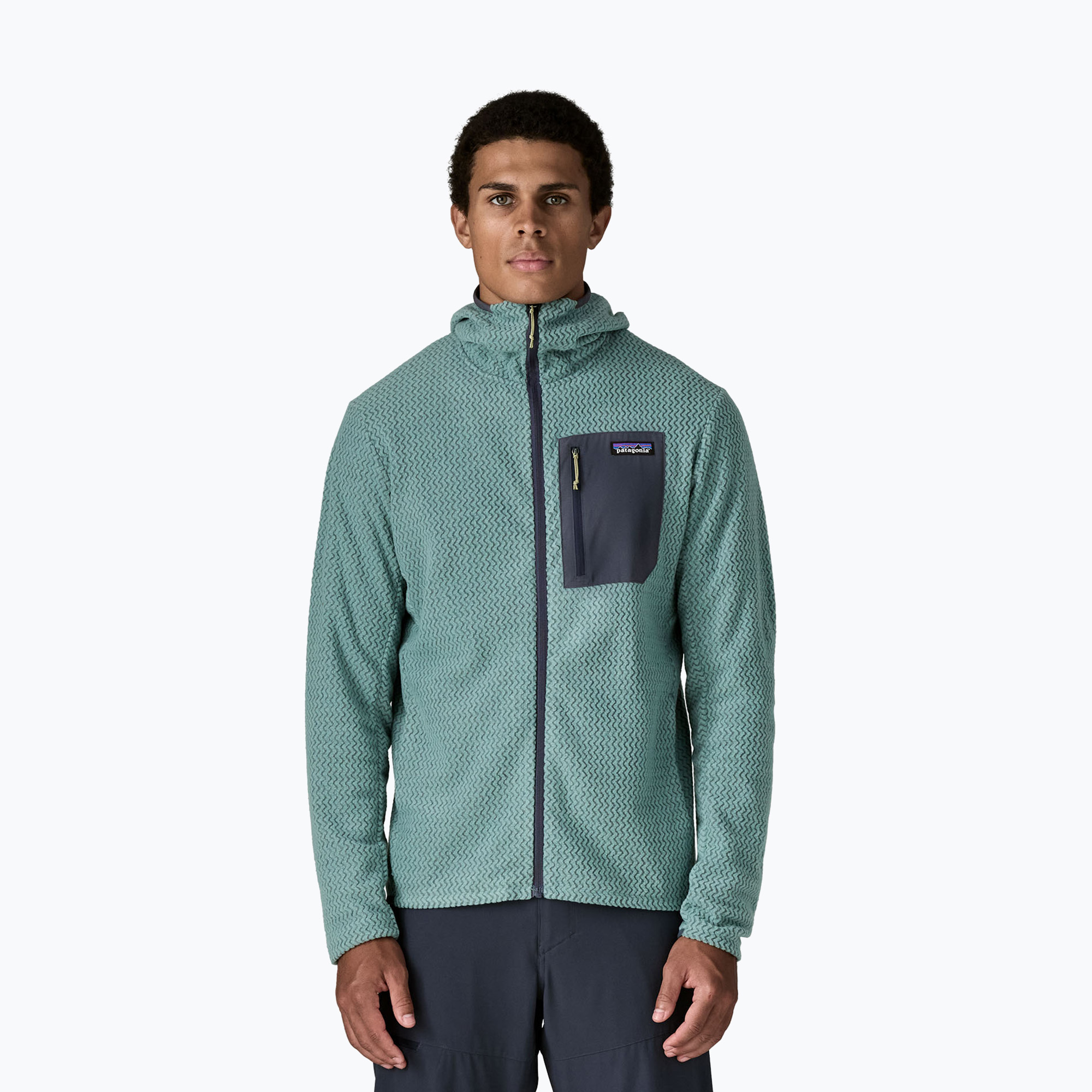 Bluza trekkingowa męska Patagonia R1 Air Full Zip Hoody blue sage 